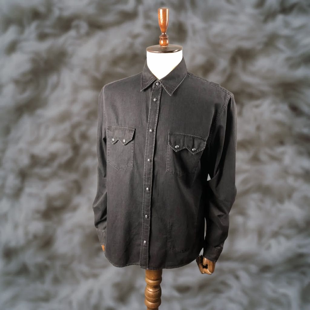 The Kooples The Kooples Pearl Snap Shirt Cotton Men L Black Size US L / EU 52-54 / 3 - 1 Thumbnail