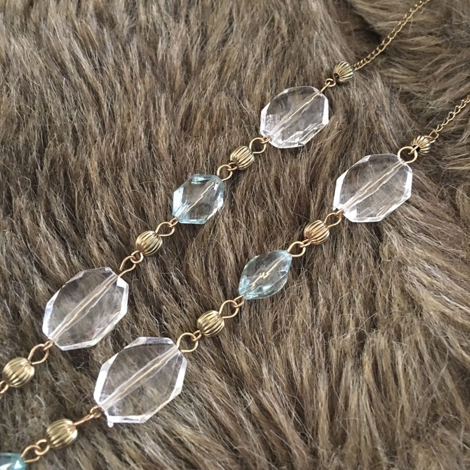 Vintage Vintage plastic beaded gold tone chain necklace Size ONE SIZE - 8 Thumbnail