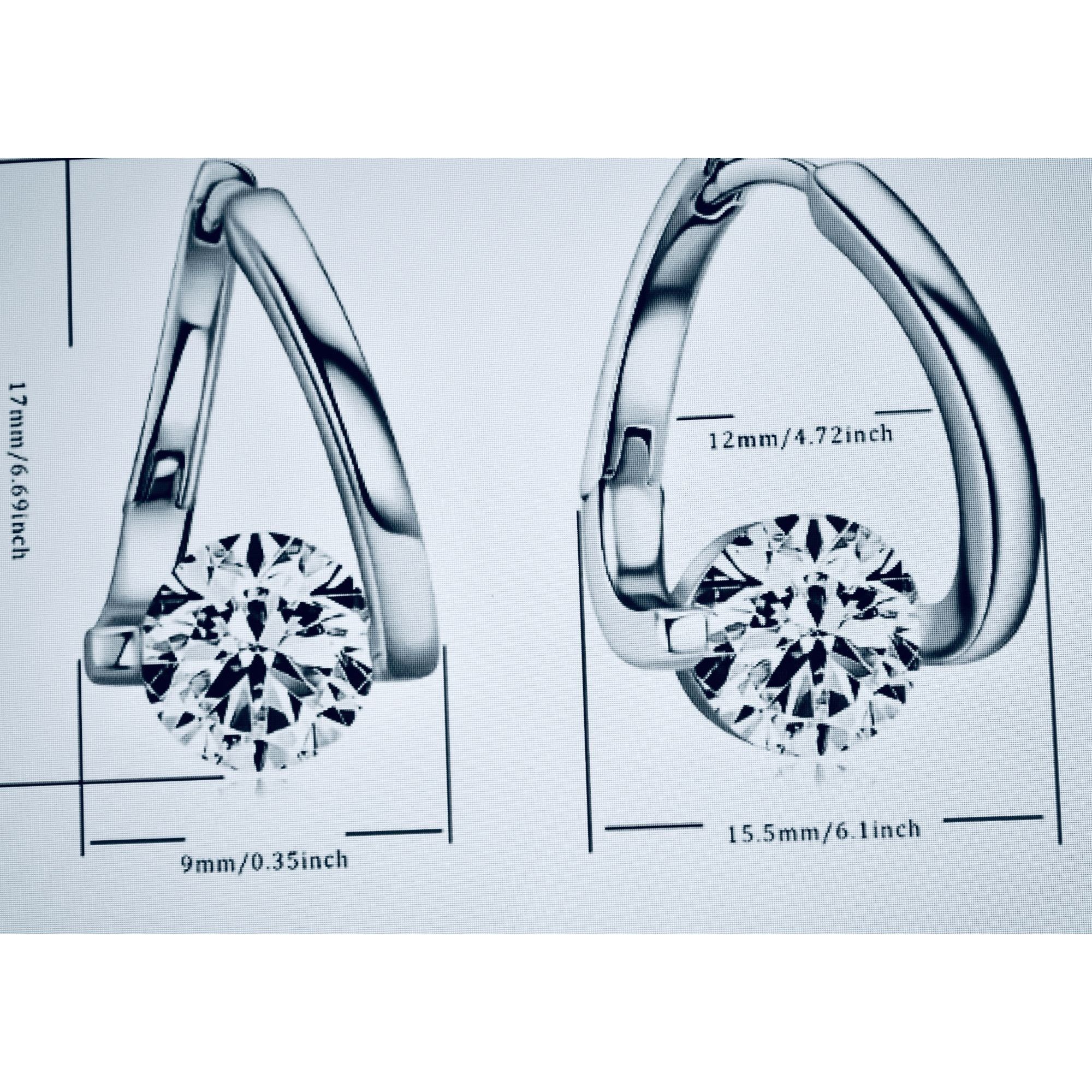 Other Moissanite Sterling Silver Hoop Earrings Size ONE SIZE - 4 Thumbnail