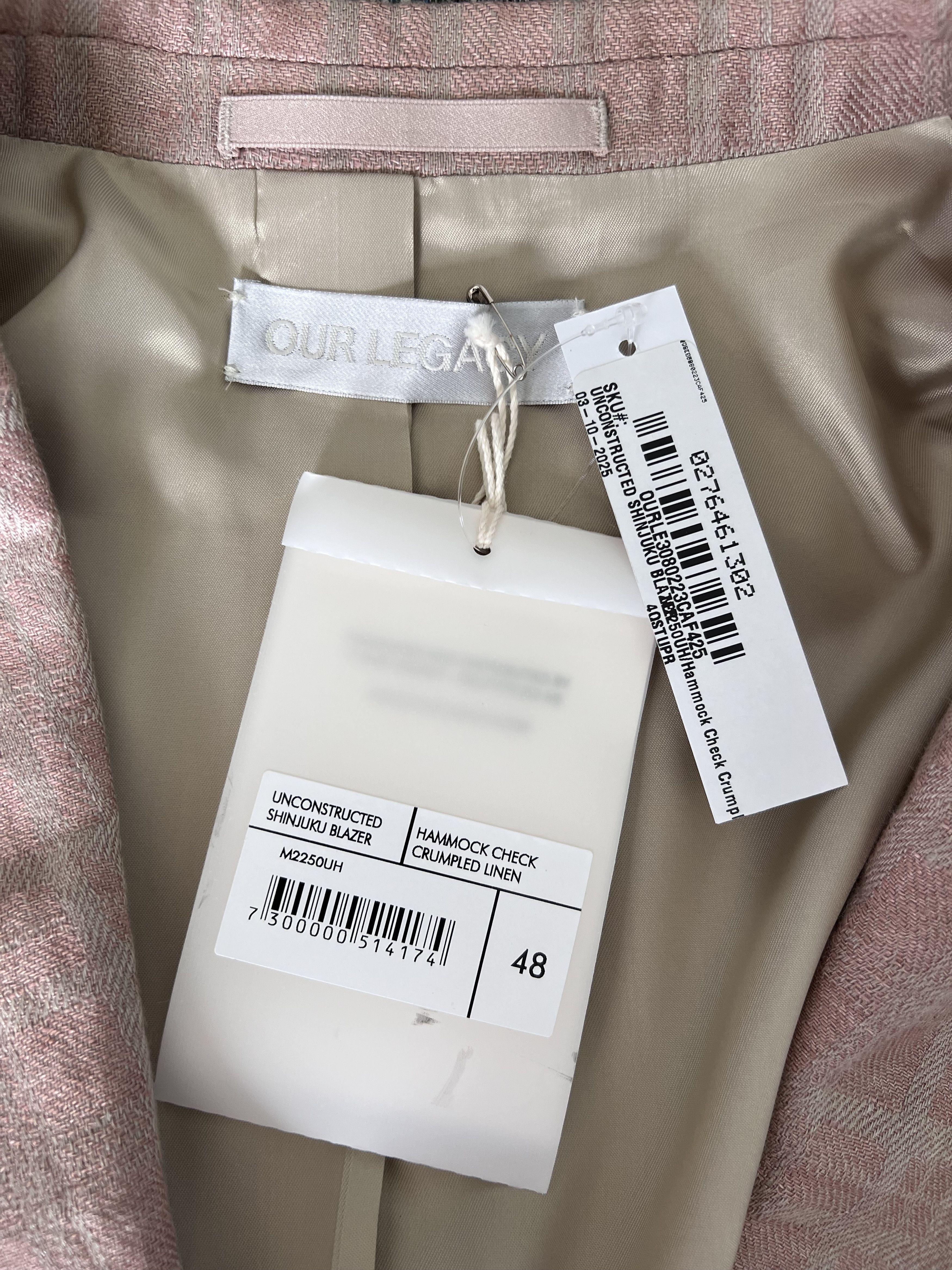 Our Legacy Our Legacy Unconstructed Shinjuku Blazer in Pink Linen Size 48R - 9 Thumbnail