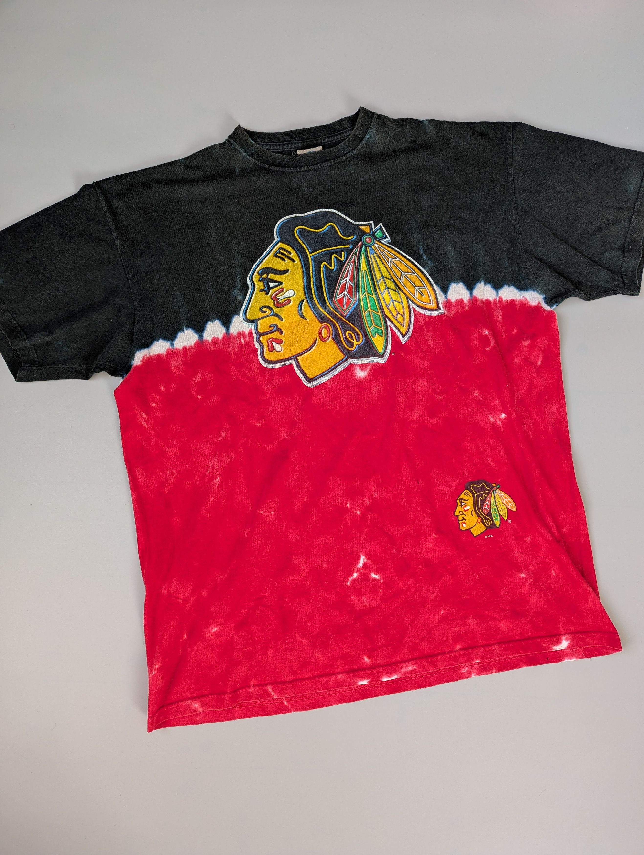 Liquid Blue × NHL × Vintage Liquid Blue 90's Chicago Blackhawks Tie Dye T Shirt Size US XL / EU 56 / 4 - 1 Thumbnail