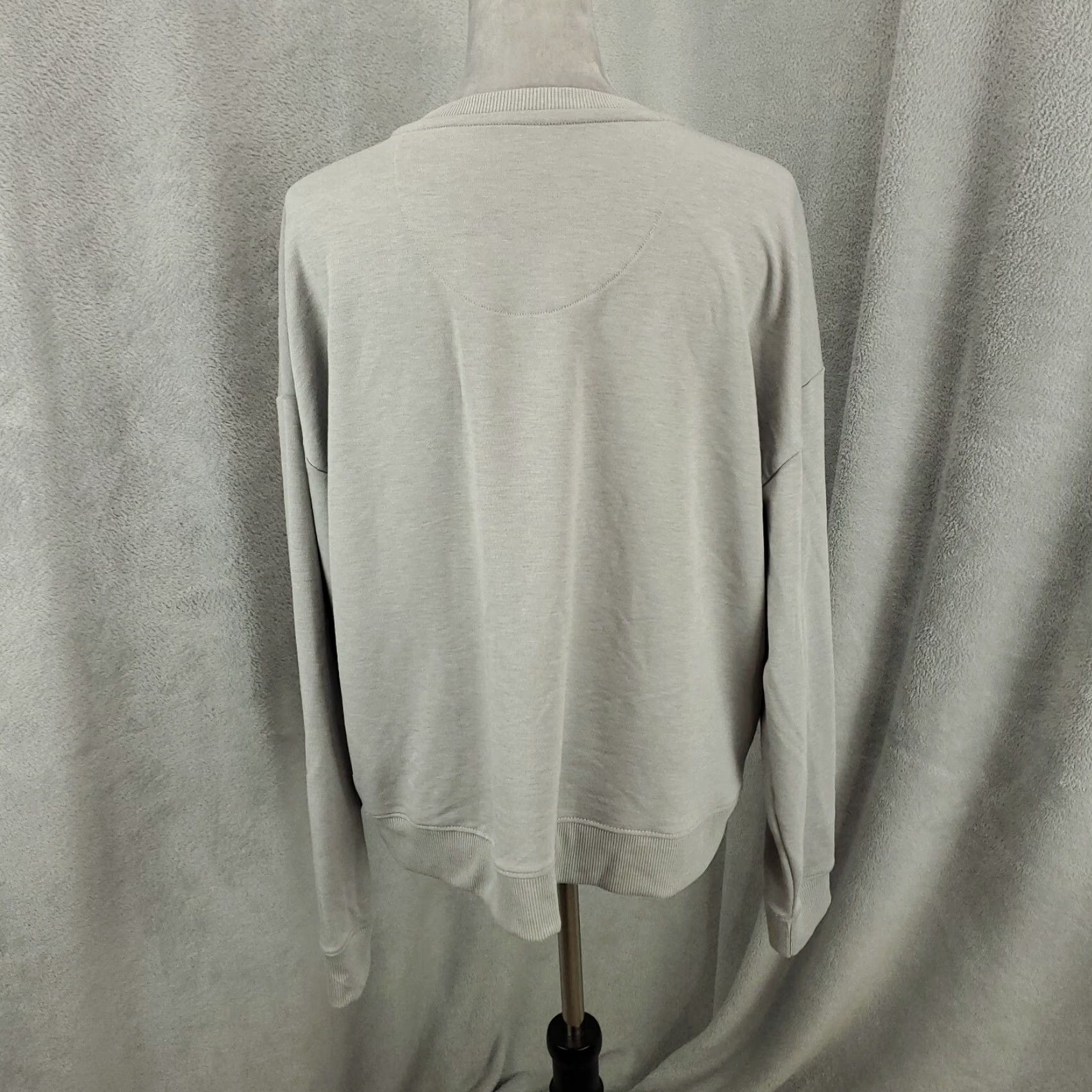 Vintage Freely Womens Sweater XL Gray V Neck Stretchy Pullover Lightweight Sweateshirt Top Size XL / US 12-14 / IT 48-50 - 3 Thumbnail