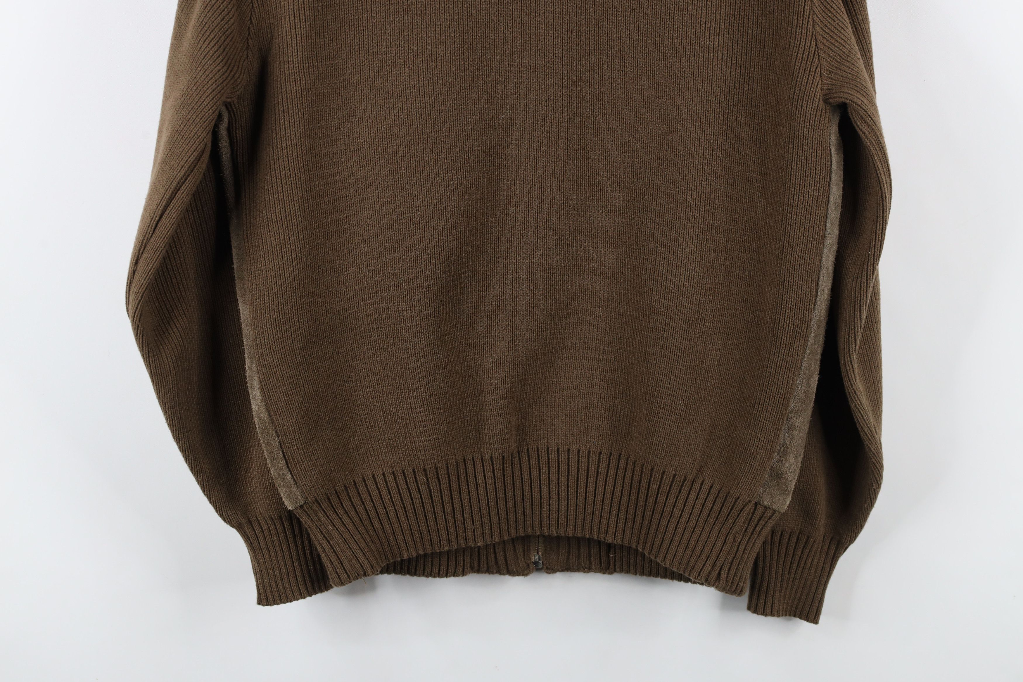 Vintage Vintage 70s Streetwear Leather Knit Sweater Jacket Swacket Size US L / EU 52-54 / 3 - 14 Thumbnail