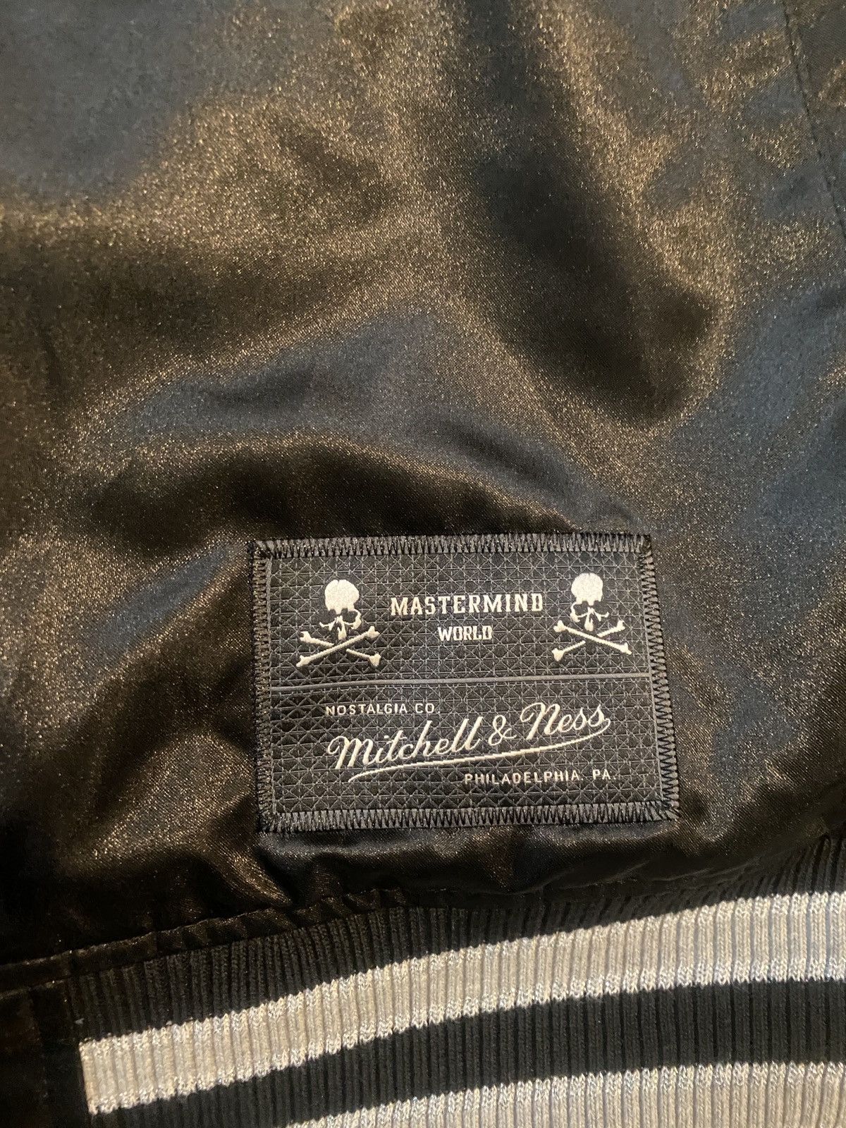 Mastermind Japan Mastermind Mitchell Ness Satin Black Jacket XL Size US XL / EU 56 / 4 - 4 Thumbnail