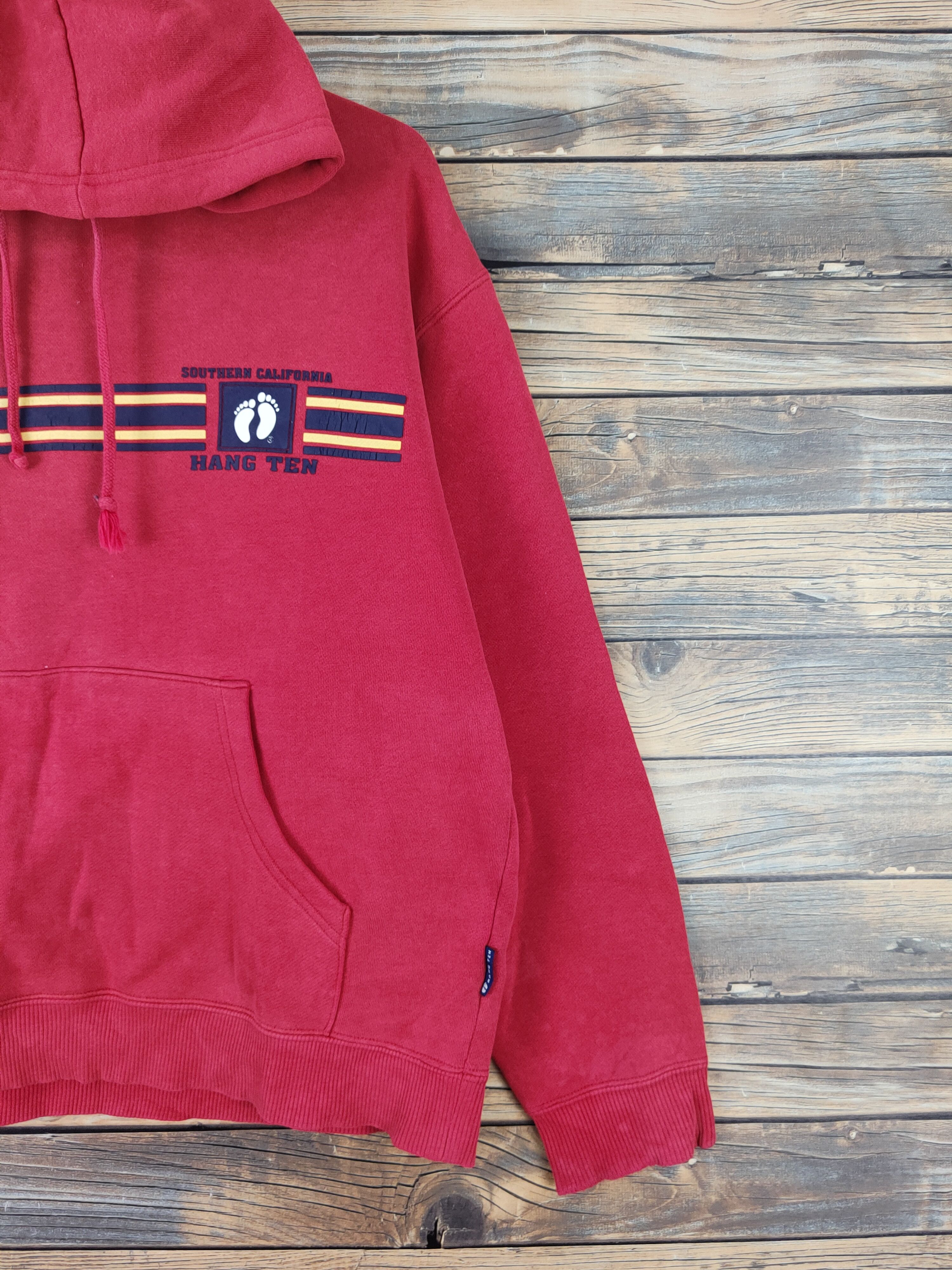 Hang Ten × Japanese Brand × Vintage Hang Ten japan vintage Red Hoodie Sweatshirts #W1129 Size US M / EU 48-50 / 2 - 6 Thumbnail