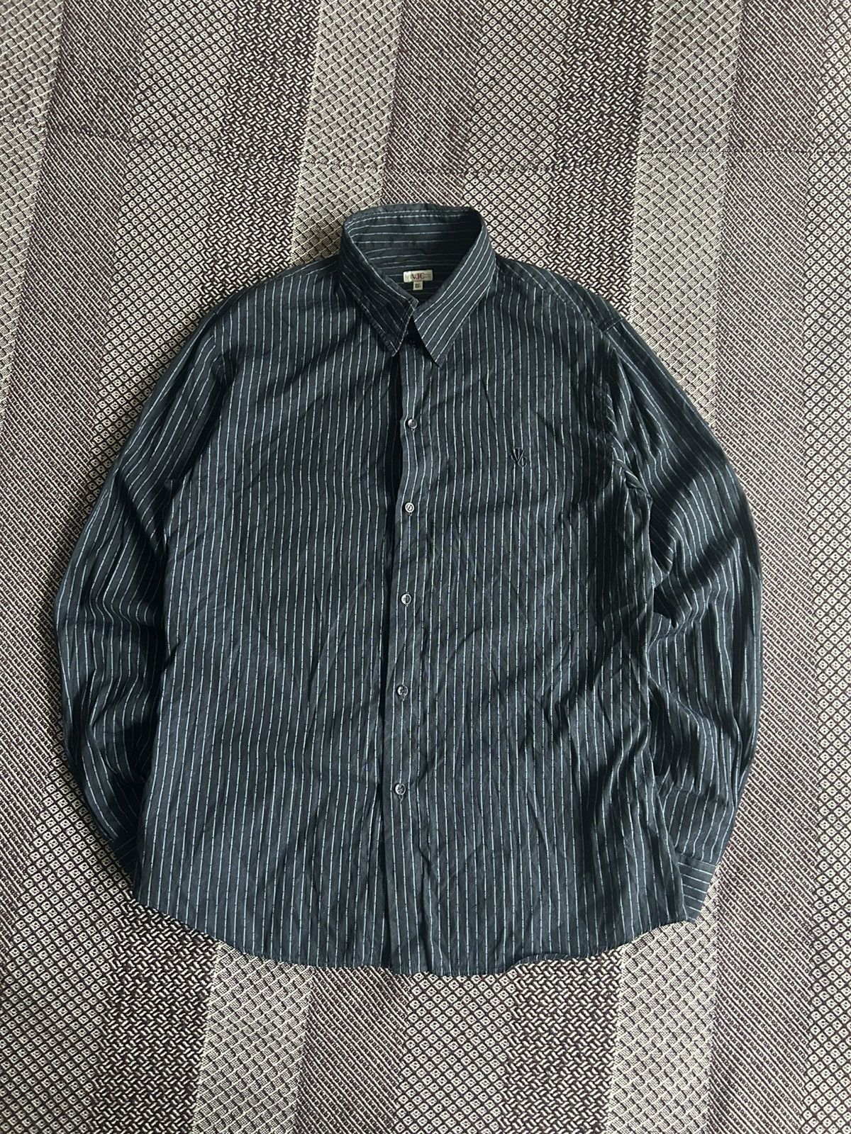 Versace Jeans Couture Versace Jeans Couture vintage Shirt Mens Striped Luxury Rare Size US XL / EU 56 / 4 - 1 Thumbnail