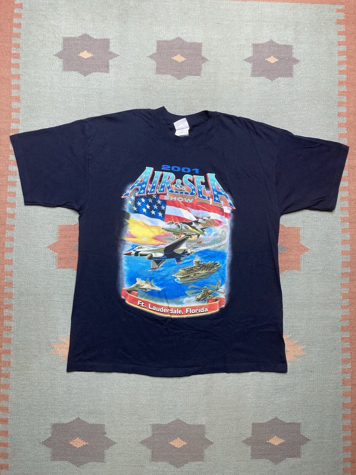 Gildan × Vintage 2001 air sea show t shirt Ft Lauderdale Florida army navy XL Size US XL / EU 56 / 4 - 1 Thumbnail