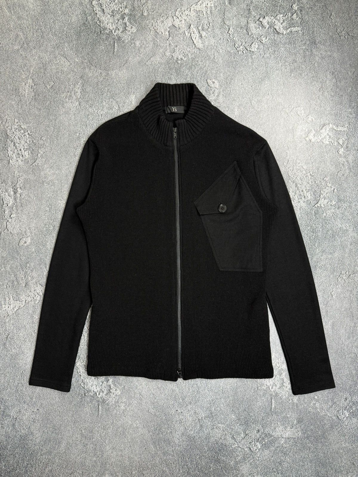 Yohji Yamamoto Y’s Yohji Yamamoto Wool Ribbed Zip Knit Pocket Sweater Size US XL / EU 56 / 4 - 8 Thumbnail