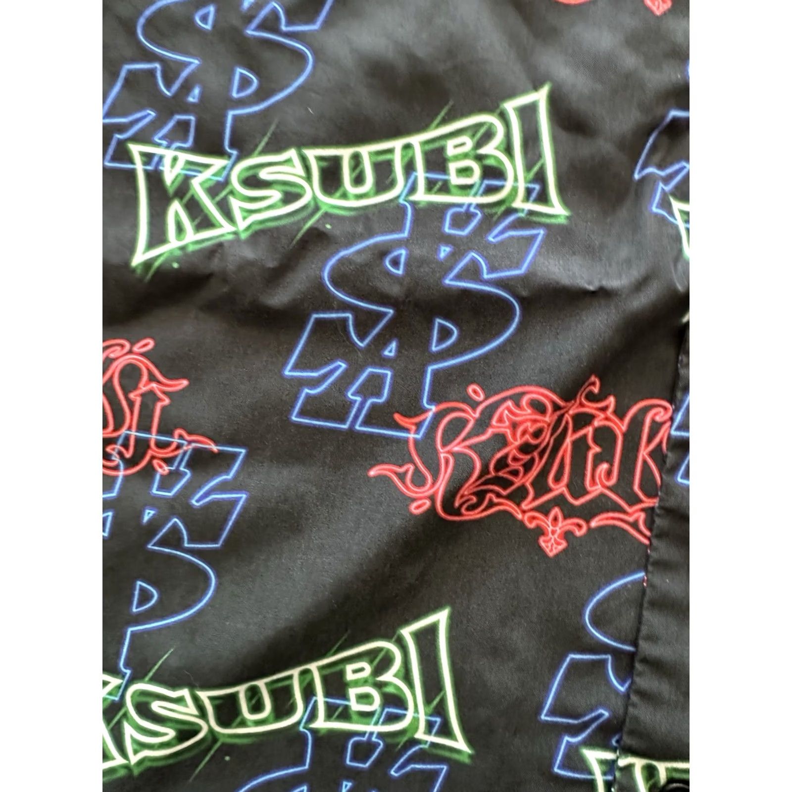 Ksubi Mens KSUBI Glow Resort SS Camp Shirt Button-Front Black XL Wide Logo Short Sleeve Camp Shirt Men XS? Size US XL / EU 56 / 4 - 4 Thumbnail