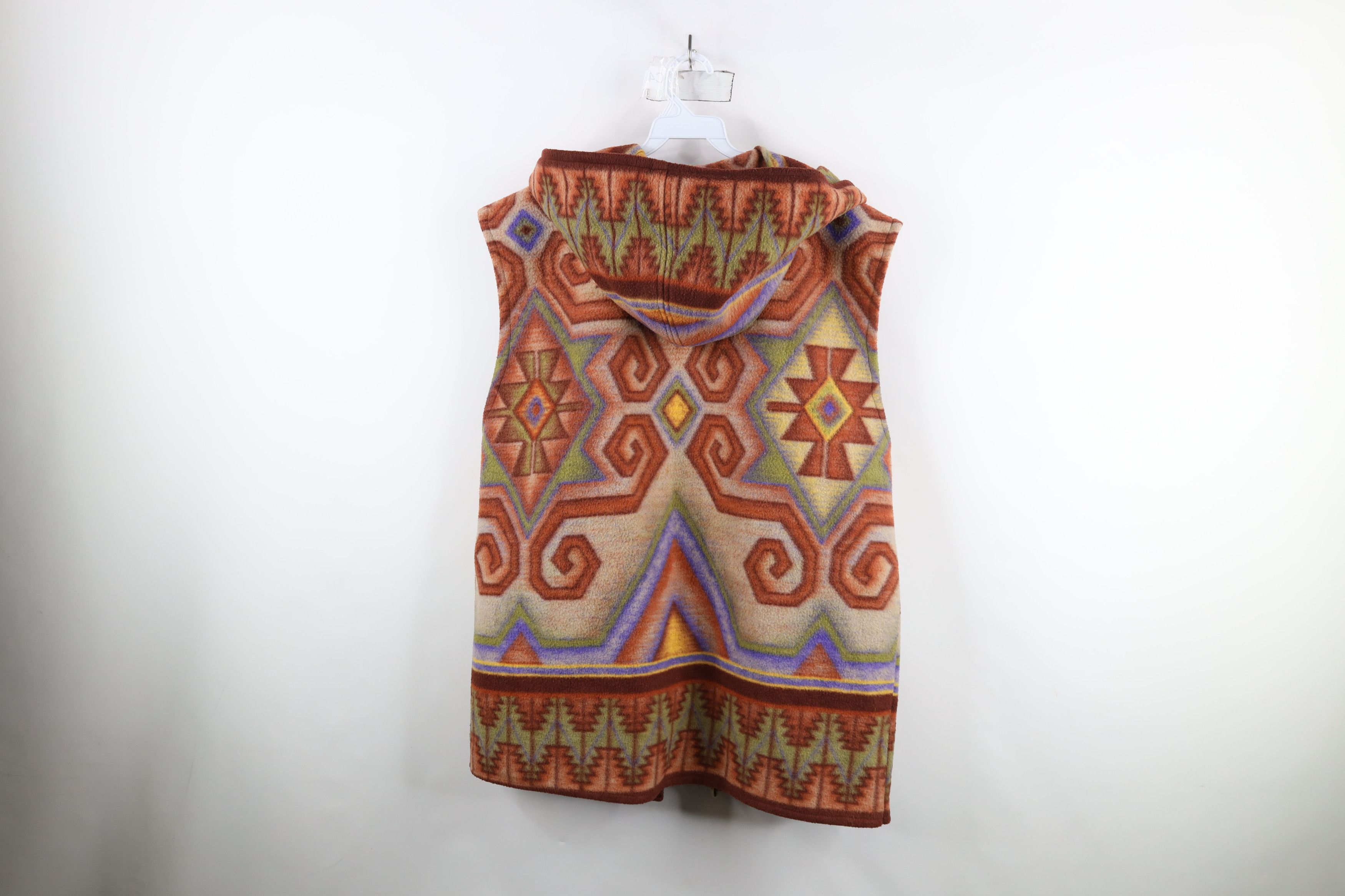 Vintage Vintage 90s Streetwear Southwestern Hooded Cardigan Vest Size XXL / US 16-18 / IT 52-54 - 9 Thumbnail