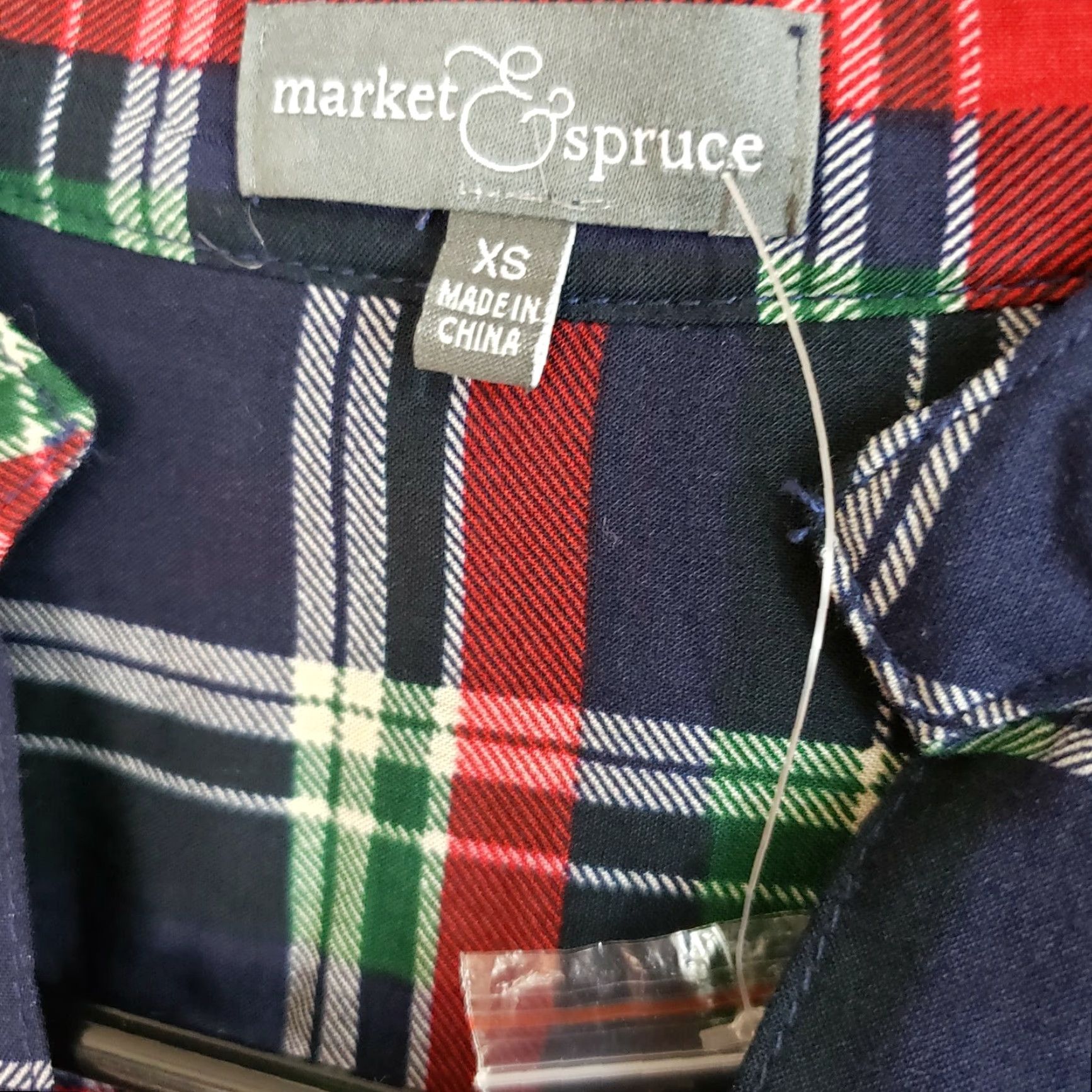 Other Market & Spruce Womens Popover Top XS Blue Plaid 3/4 Size XS / US 0-2 / IT 36-38 - 5 Thumbnail