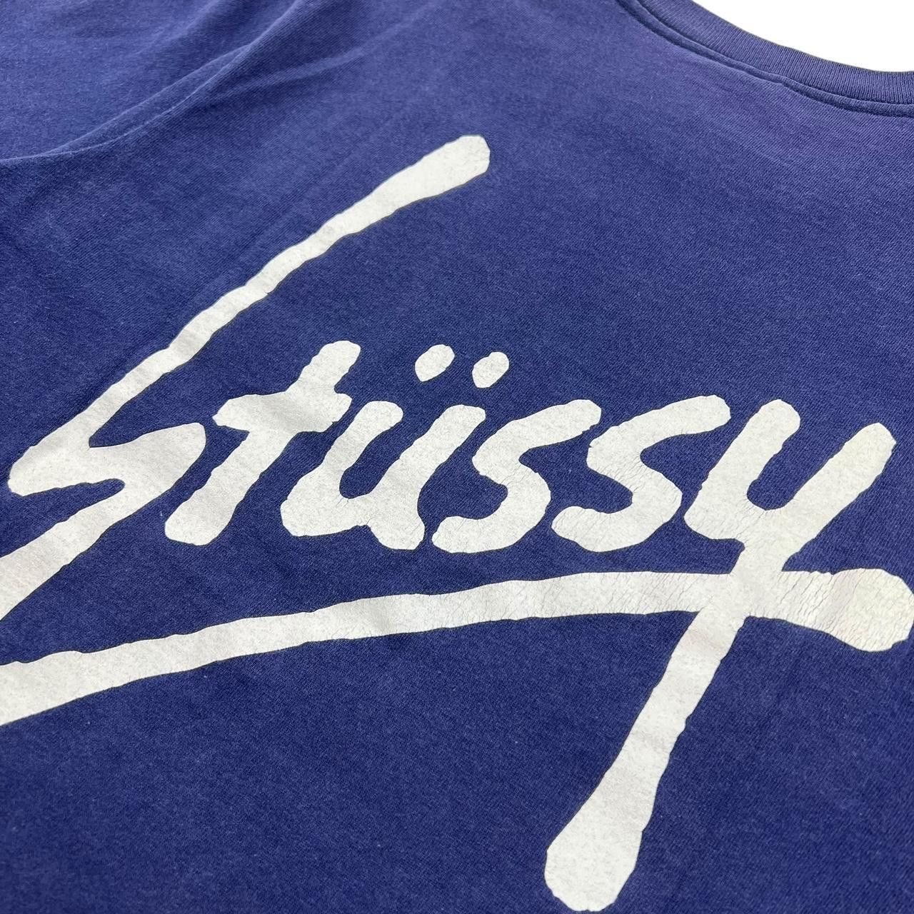Stussy Vintage 2000s "Mega Stussy" T-shirt Blue - Small Size US S / EU 44-46 / 1 - 3 Thumbnail