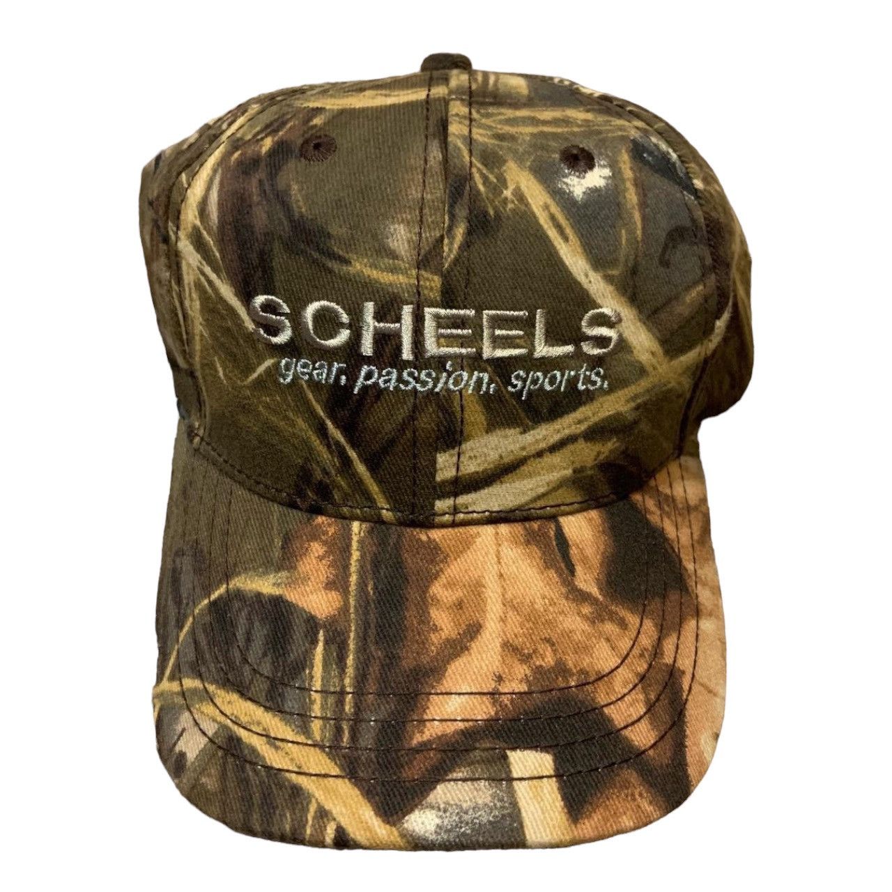 Vintage Scheels Real Tree Max 4 Woodland Camo Hunting Trucker Hat Size ONE SIZE - 1 Thumbnail