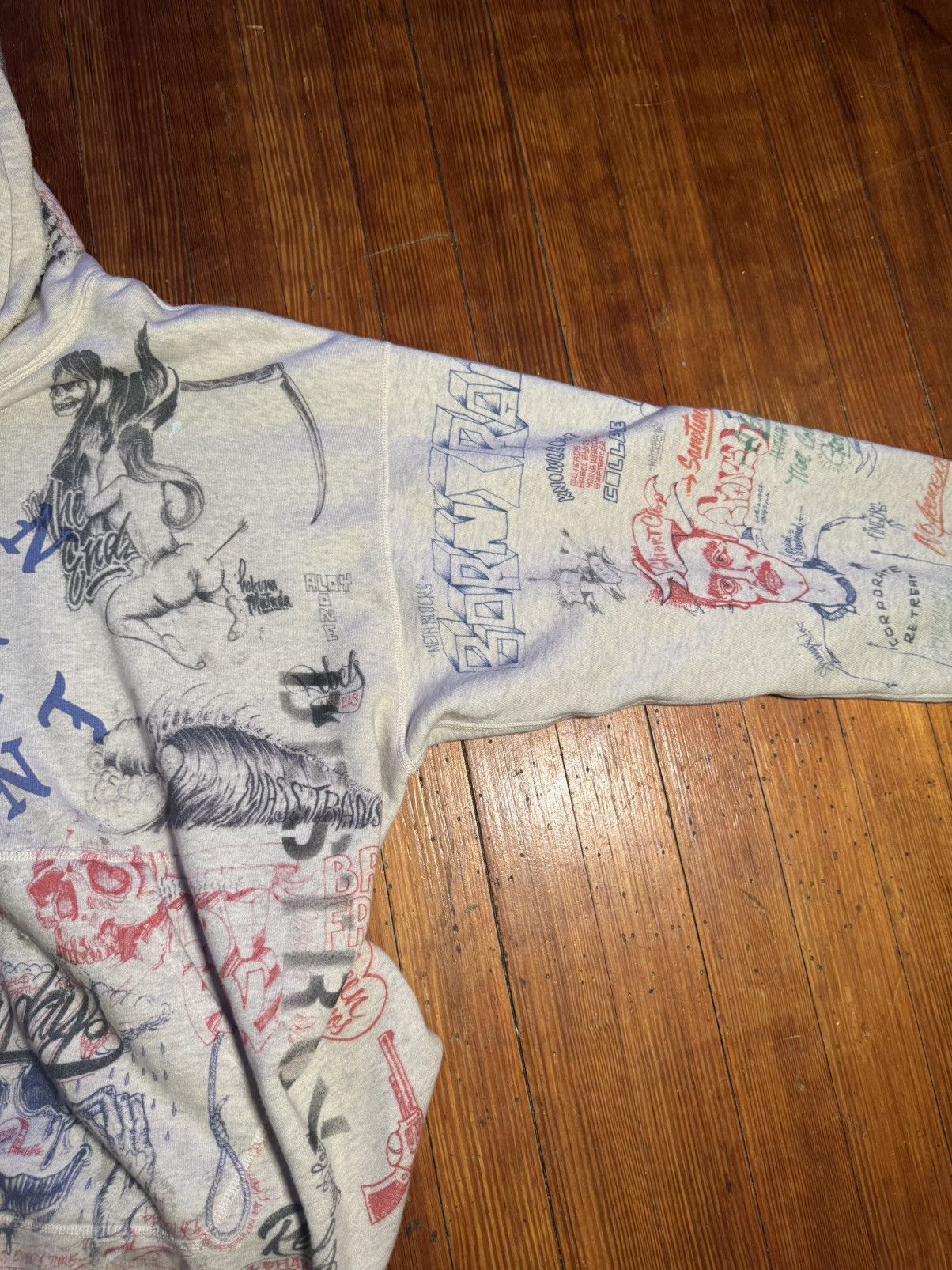 Saint Michael Saint Michael Born x Raised Graffiti Hoodie Size US XL / EU 56 / 4 - 8 Thumbnail