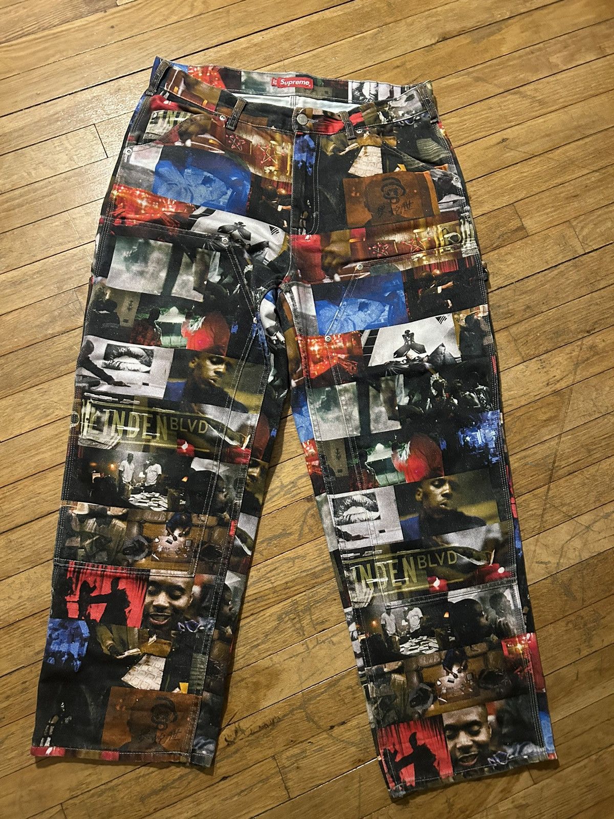 Supreme SUPREME NAS AND DMX COLLAGE DOUBLE KNEE DENIM PAINTER PANT 