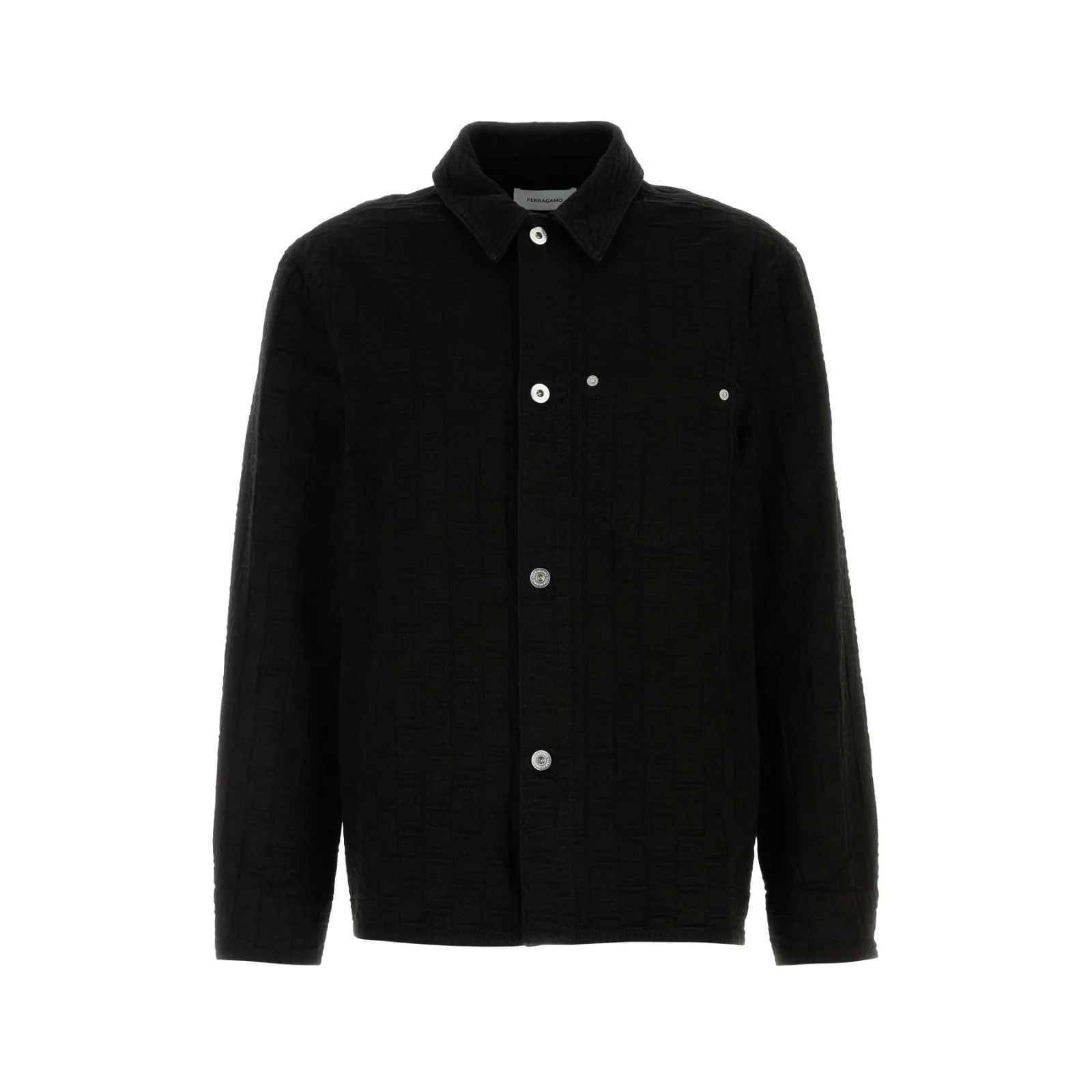 FERRAGAMO Black Denim Shirt New )