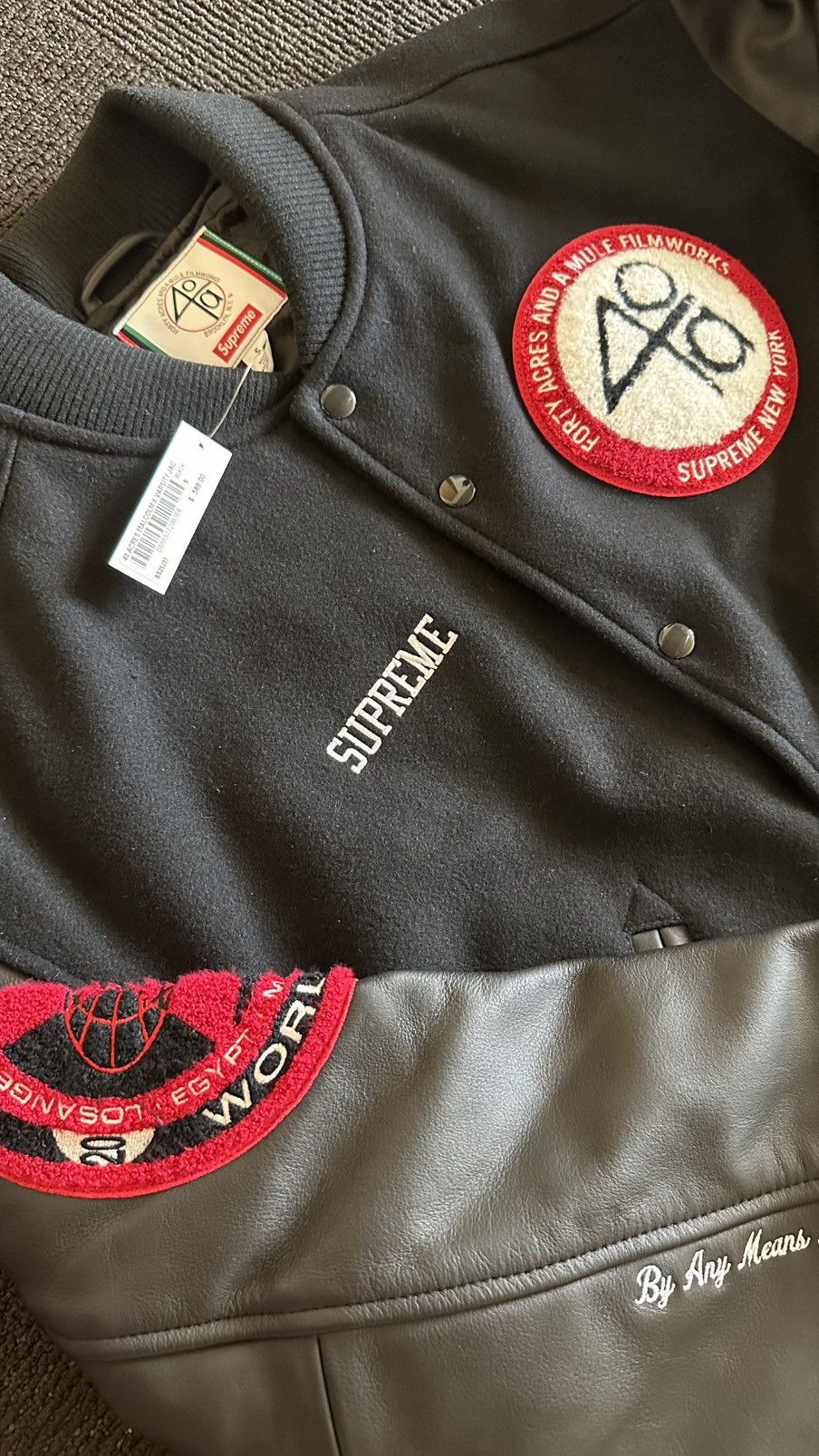 Supreme Supreme 40 Acers Malcom X Varsity jacket (S) (black) Size US S / EU 44-46 / 1 - 2 Thumbnail