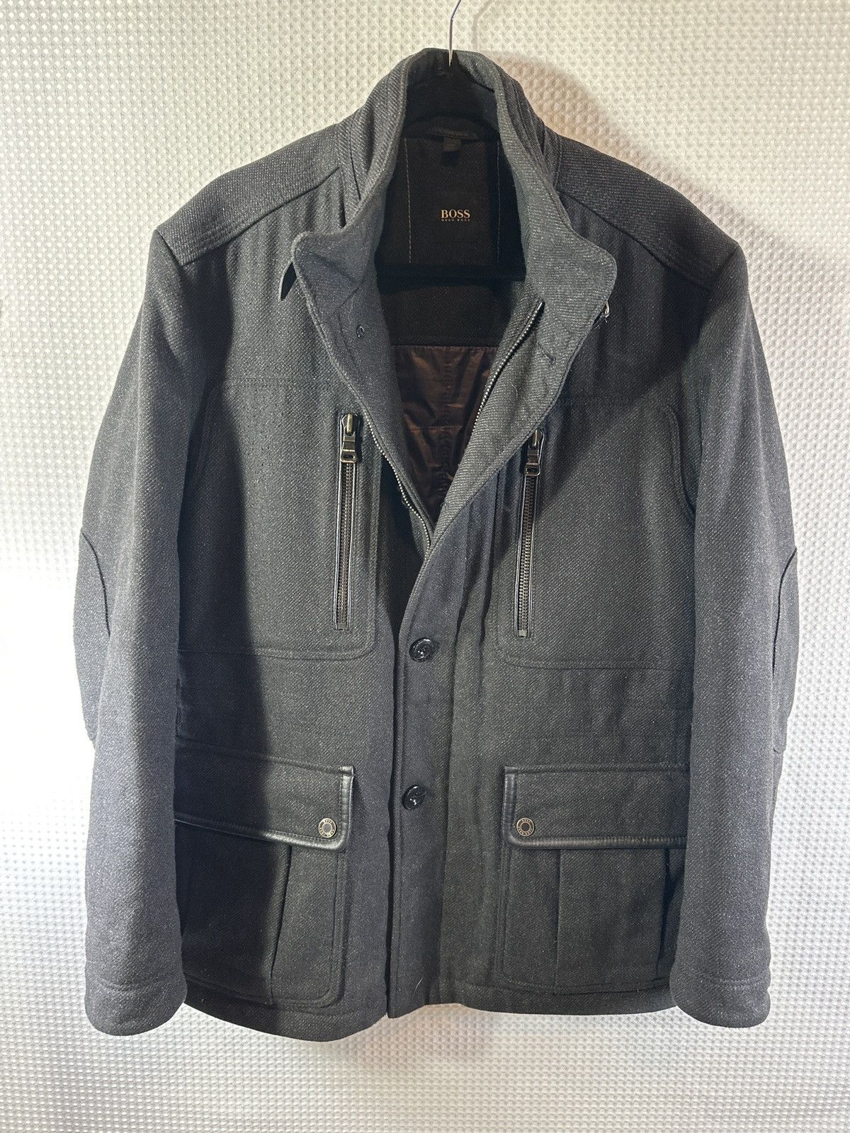 Hugo Boss BOSS Hugo Tabox Black Label Winter Jacket Anthracite Wool Size US L / EU 52-54 / 3 - 6 Thumbnail