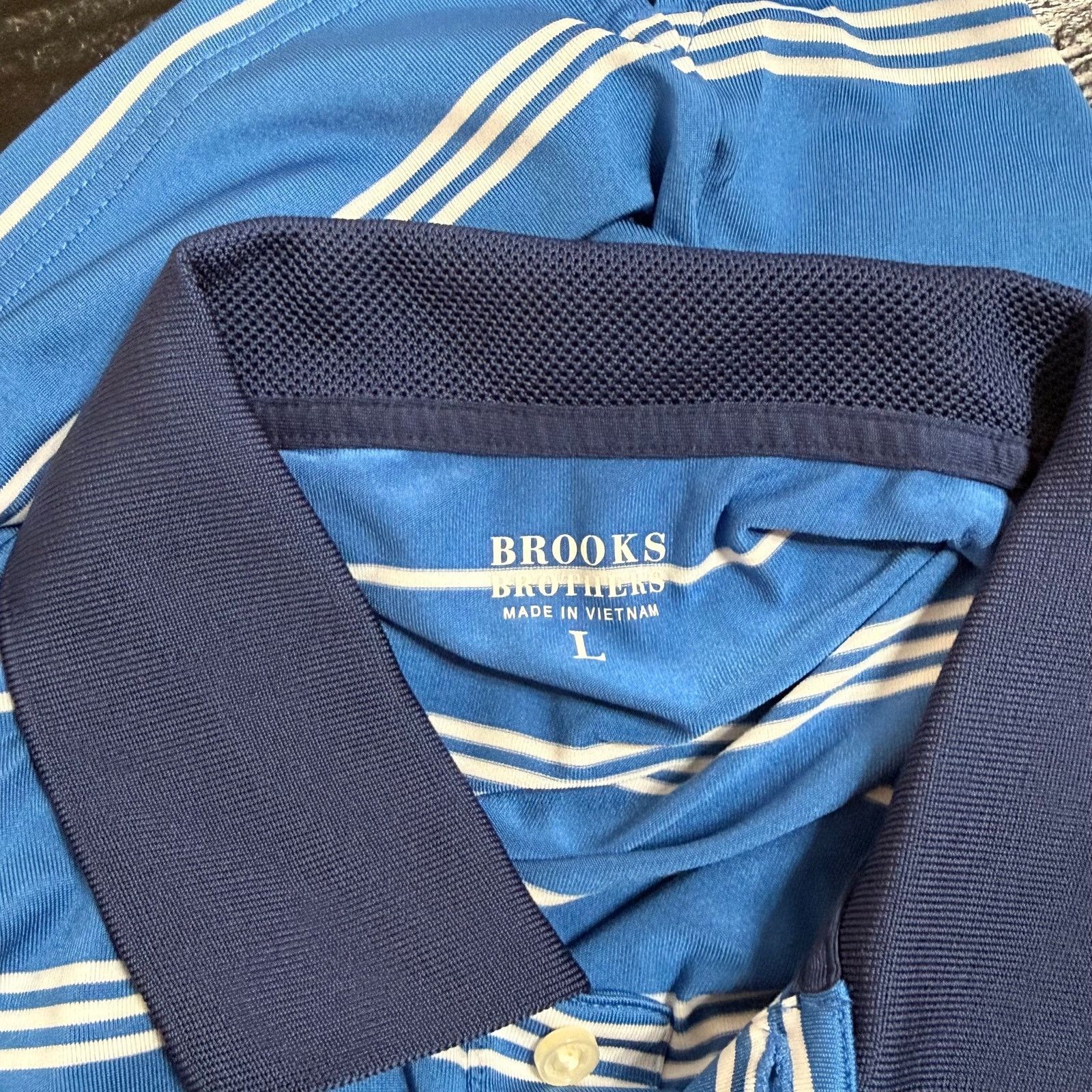 Brooks Brothers Brooks Brothers Blue Striped Polo | Sz L Size US L / EU 52-54 / 3 - 5 Thumbnail