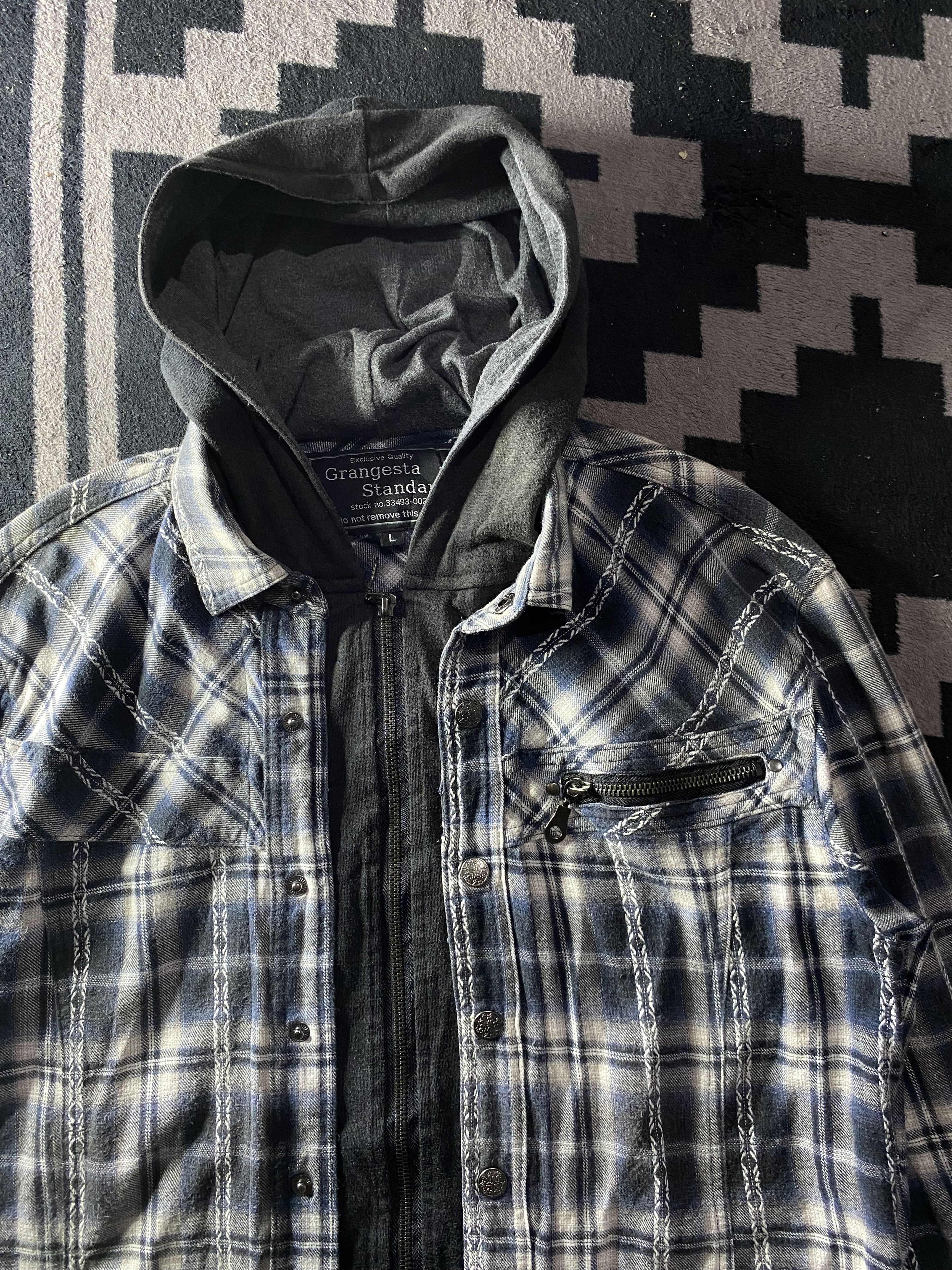 If Six Was Nine × Japanese Brand × Le Grande Bleu (L.G.B.) Grangesta standard double layers tartan shirt Size US L / EU 52-54 / 3 - 4 Thumbnail