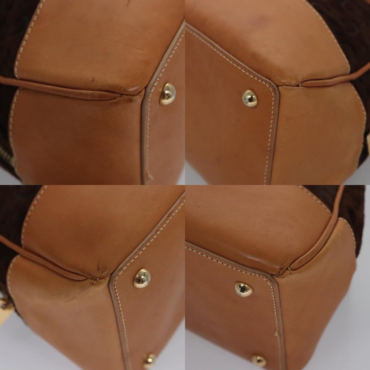 Celine CELINE C Macadam Canvas Hand Bag Brown Gold Size ONE SIZE - 10 Thumbnail