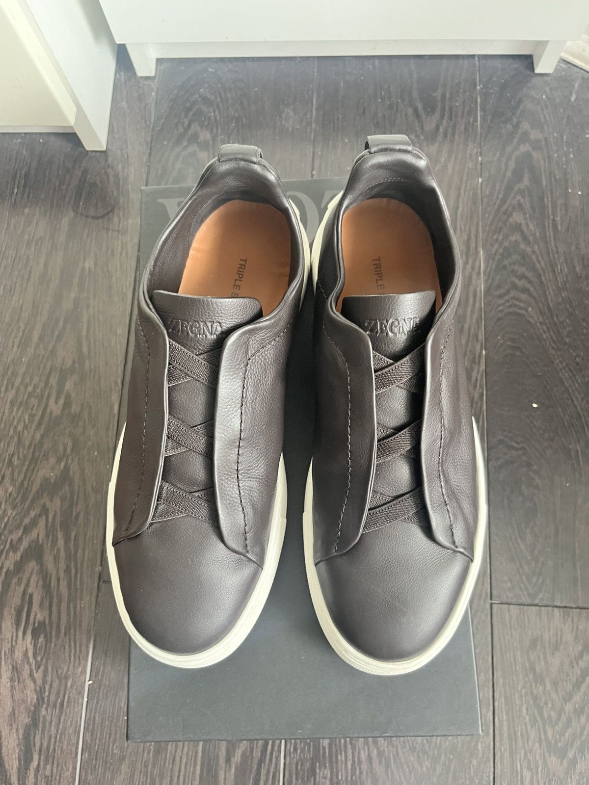 Ermenegildo Zegna Zegna brown second skin triple stitch eu 41/40.5 Size US 7.5 / EU 40-41 - 2 Thumbnail
