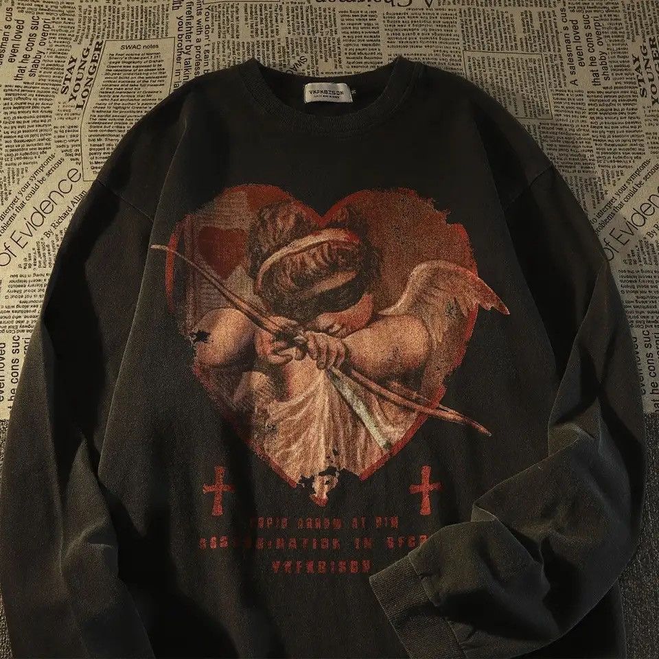Designer × Japanese Brand T-shirt Love Cupid American loose couples all-match trend Size US L / EU 52-54 / 3 - 1 Thumbnail