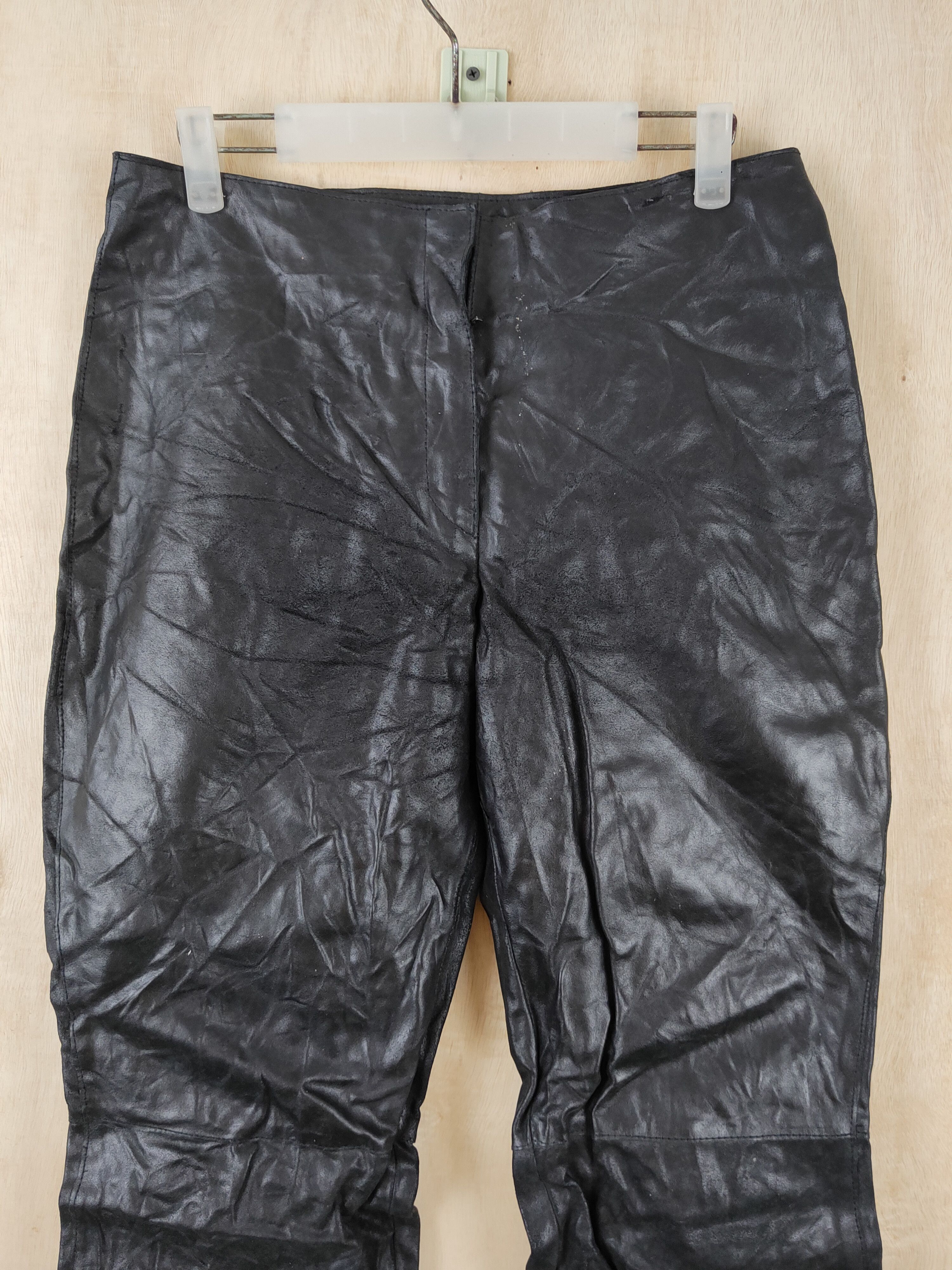 Vintage DL Vintage France Black Leather Pants #S2521 Size US 30 / EU 46 - 2 Thumbnail