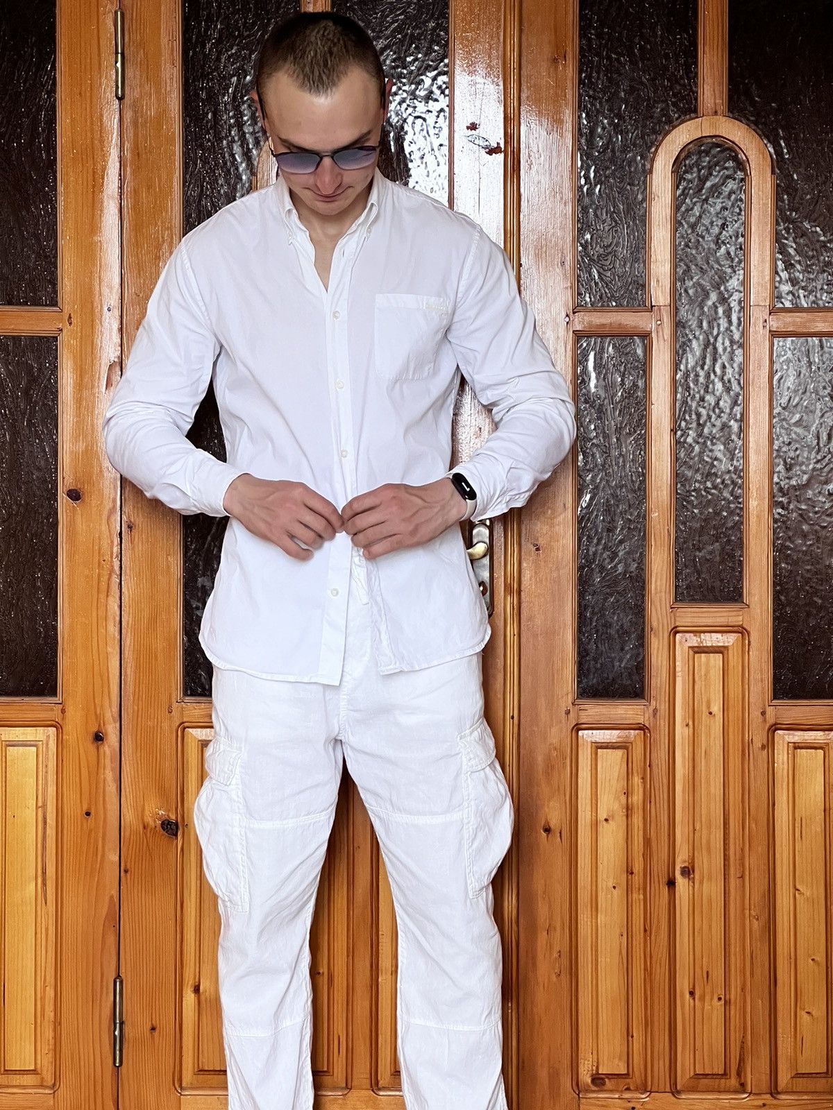 Prada × Tom Ford Prada luxury shirt button down chest pocket white tab logo Size US M / EU 48-50 / 2 - 19 Thumbnail