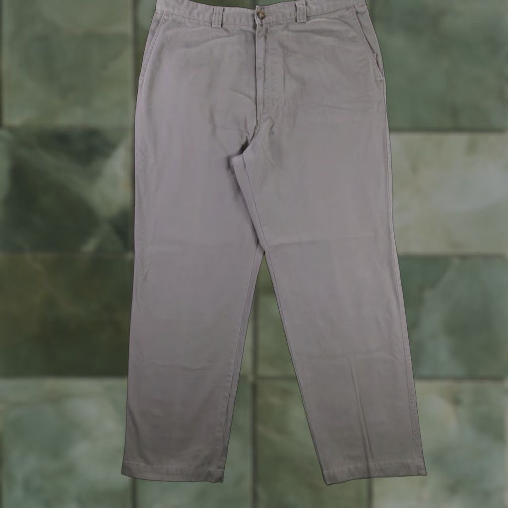 Haggar Haggar Classic Chino Pants Men's 34X30 Brown Straight Leg Cotton Business Workwear Size US 34 / EU 50 - 1 Thumbnail