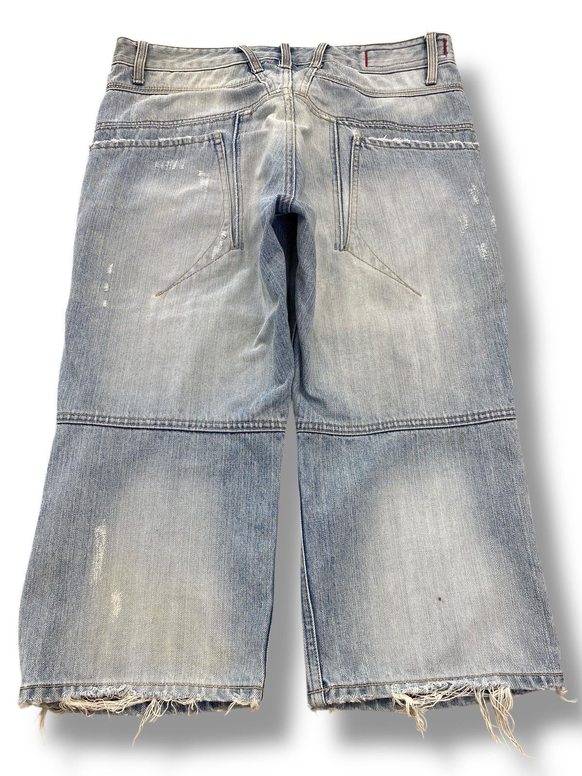 Japanese Brand Japanese Brand Light Wash Distressed Style Wide Leg Cut Size US 34 / EU 50 - 3 Thumbnail
