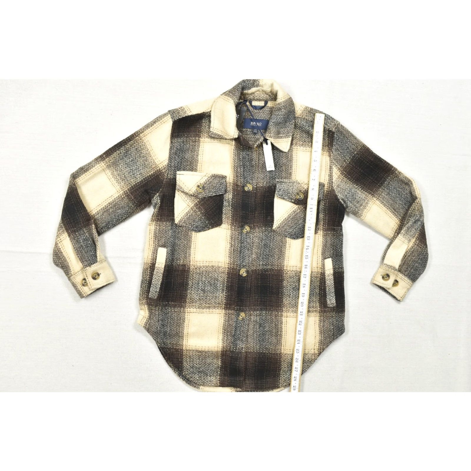 Buffalo David Bitton VINTAGE? No — Buffalo David Bitton Men's Medium Plaid Shirt Jacket Shacket Brown Cream Wool Bl Size US M / EU 48-50 / 2 - 4 Thumbnail