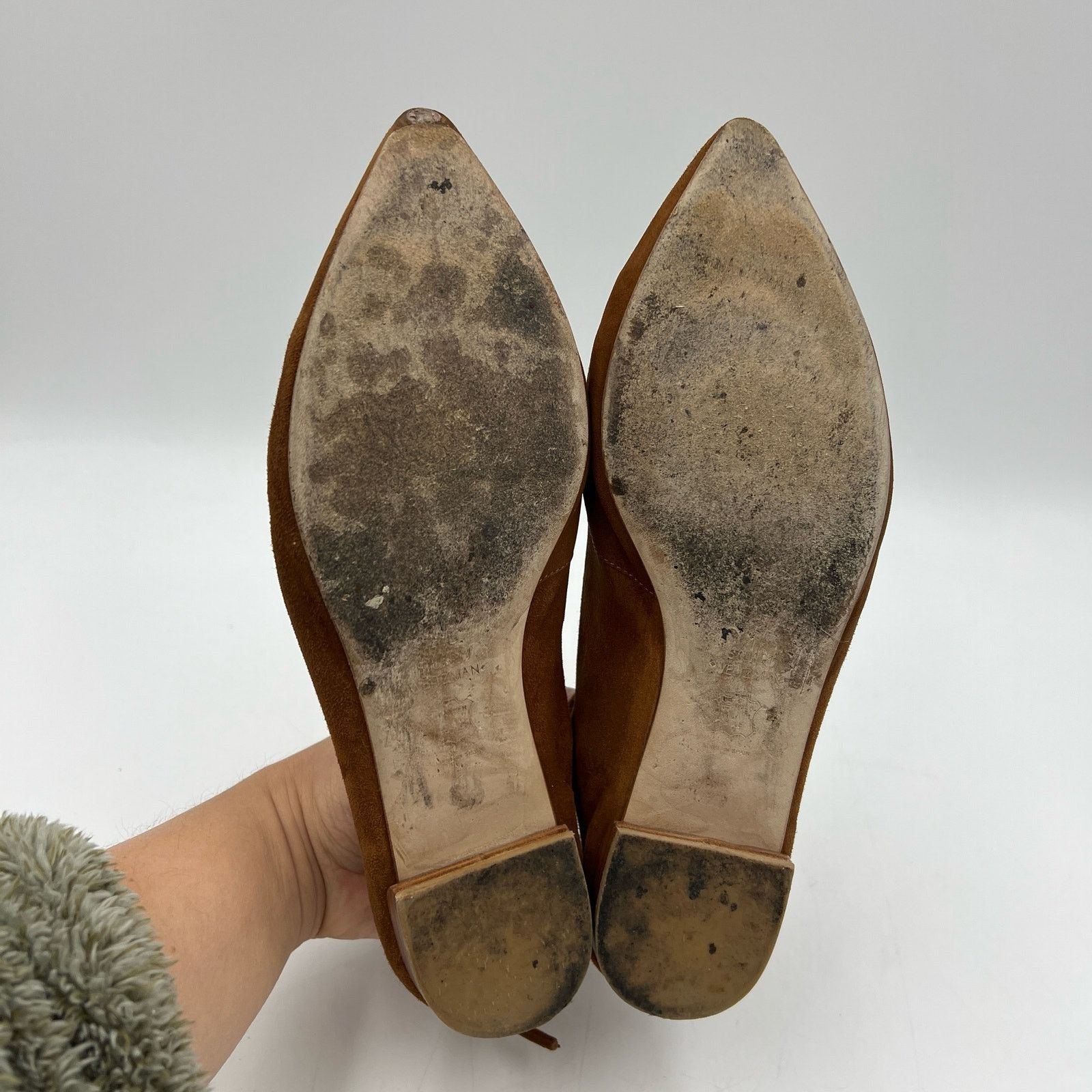 Stuart Weitzman Stuart Weitzman Suede Lace-Up Flat Amaretto Pointy Toe Mule Size US 8 / IT 38 - 2 Thumbnail