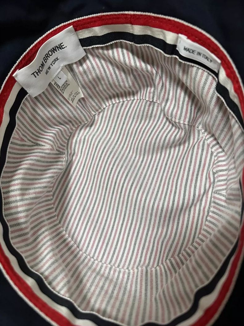 Thom Browne Thom Browne Striped emblem fisherman's cap Size ONE SIZE - 3 Thumbnail