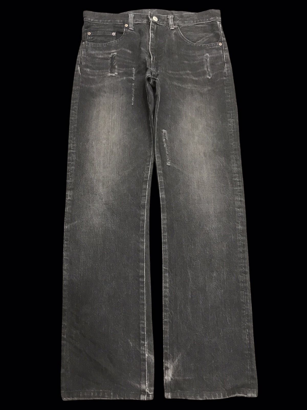 Japanese Brand 💥ARCHIVAL💥VERY RARE BLACK WASH VIRUS DISTRESSED DENIM F212 Size US 32 / EU 48 - 1 Thumbnail