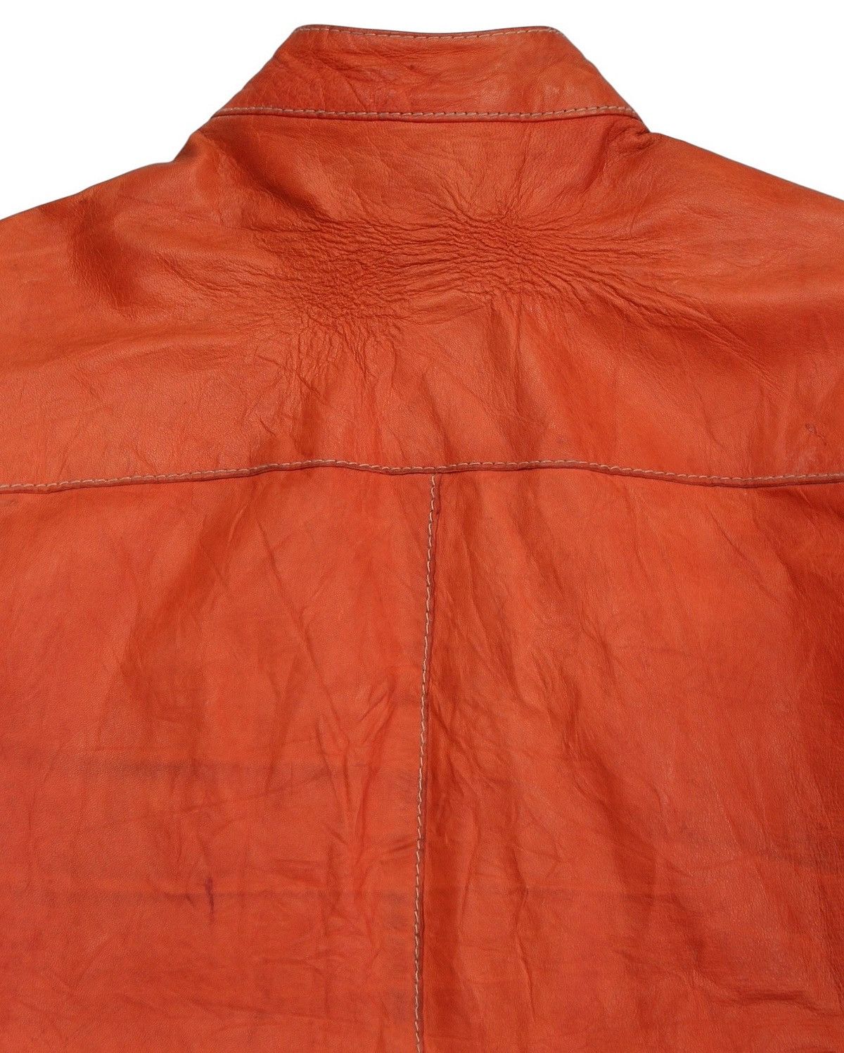 Vintage 2000S LENOTCH ORANGE LAMBSKINS LEATHER BIKER JACKET Size US M / EU 48-50 / 2 - 5 Thumbnail