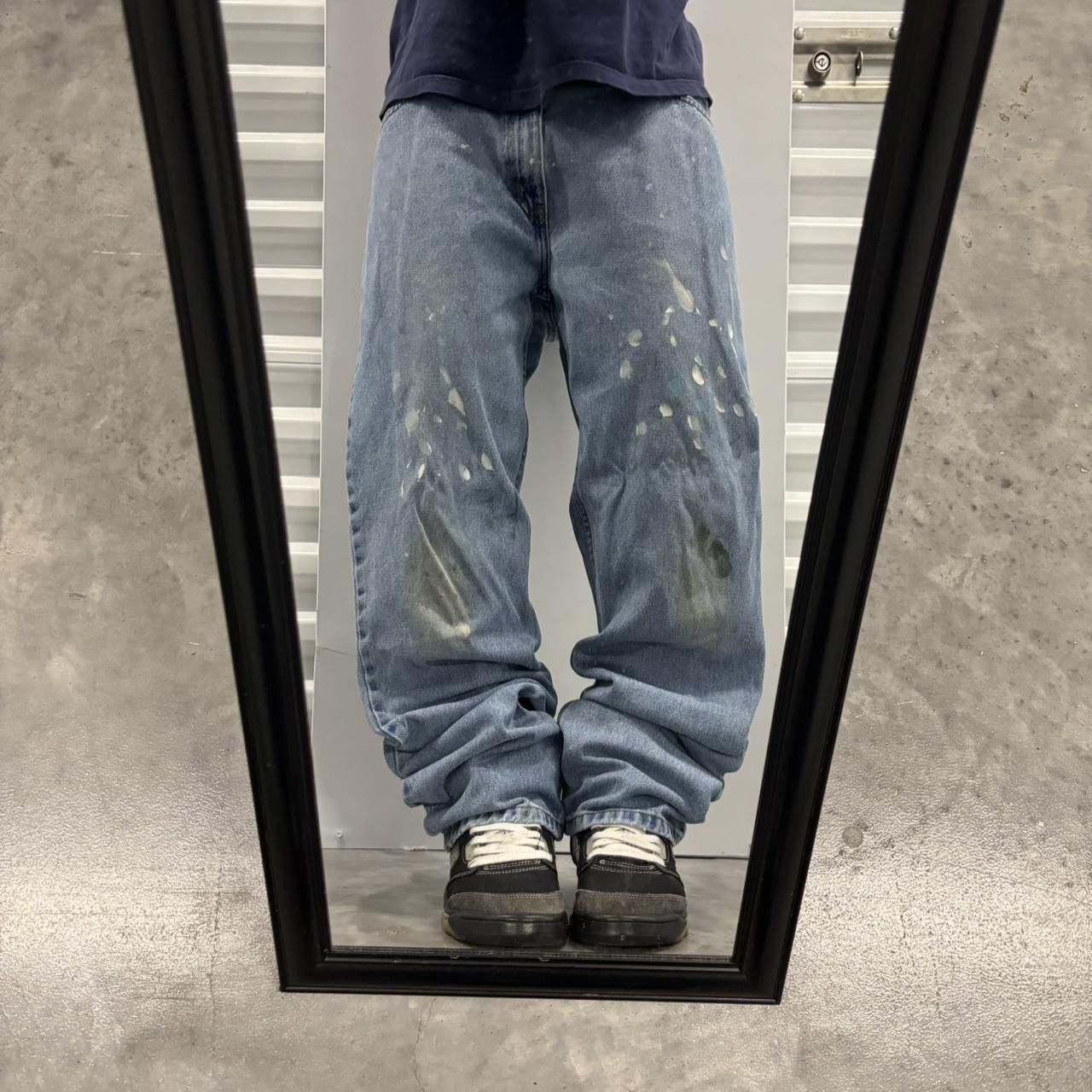 Japanese Brand × Vintage Crazy Vintage Y2K/2000s Light Wash Paint Splatter Denim Jeans! Size US 35 - 1 Thumbnail