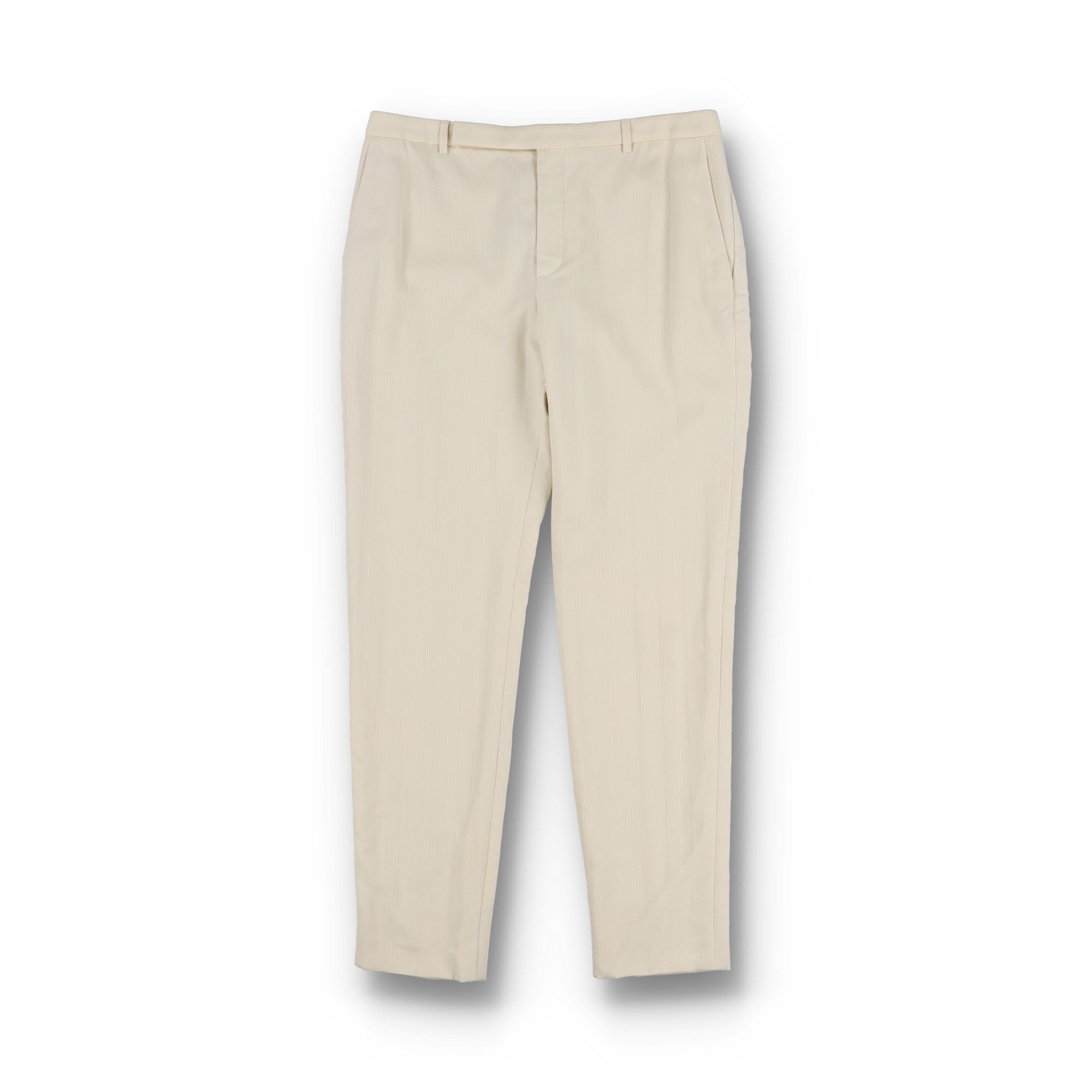 Saint Laurent Paris Craie Satin Stripe Tailored Trousers Size US 34 / EU 50 - 1 Thumbnail