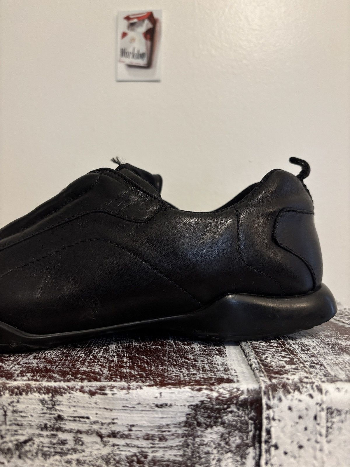 Prada Prada s/s2000 Square Toe Leather Luxury Trainers (damaged) Size US 12 / EU 45 - 9 Thumbnail