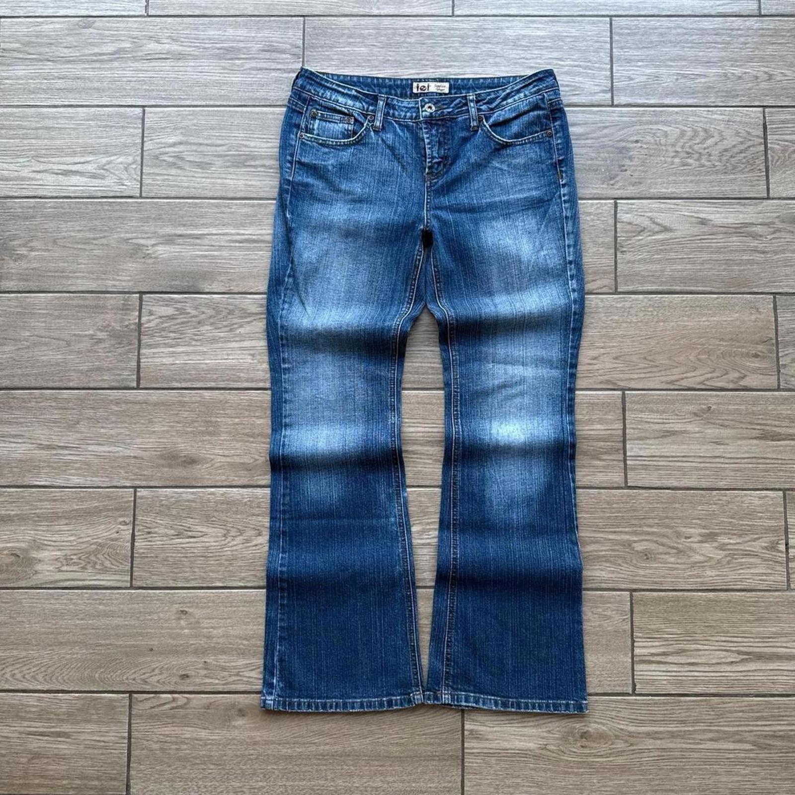 L.E.I. Y2K Lei Sophia Flared Low rise 00 Embroidered Jeans Size 34" / US 12 / IT 48 - 2 Thumbnail