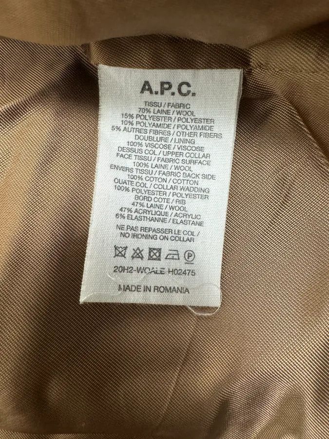A.P.C. A.P.C Beige Classy Wool White Collar Jacket Size US S / EU 44-46 / 1 - 11 Thumbnail