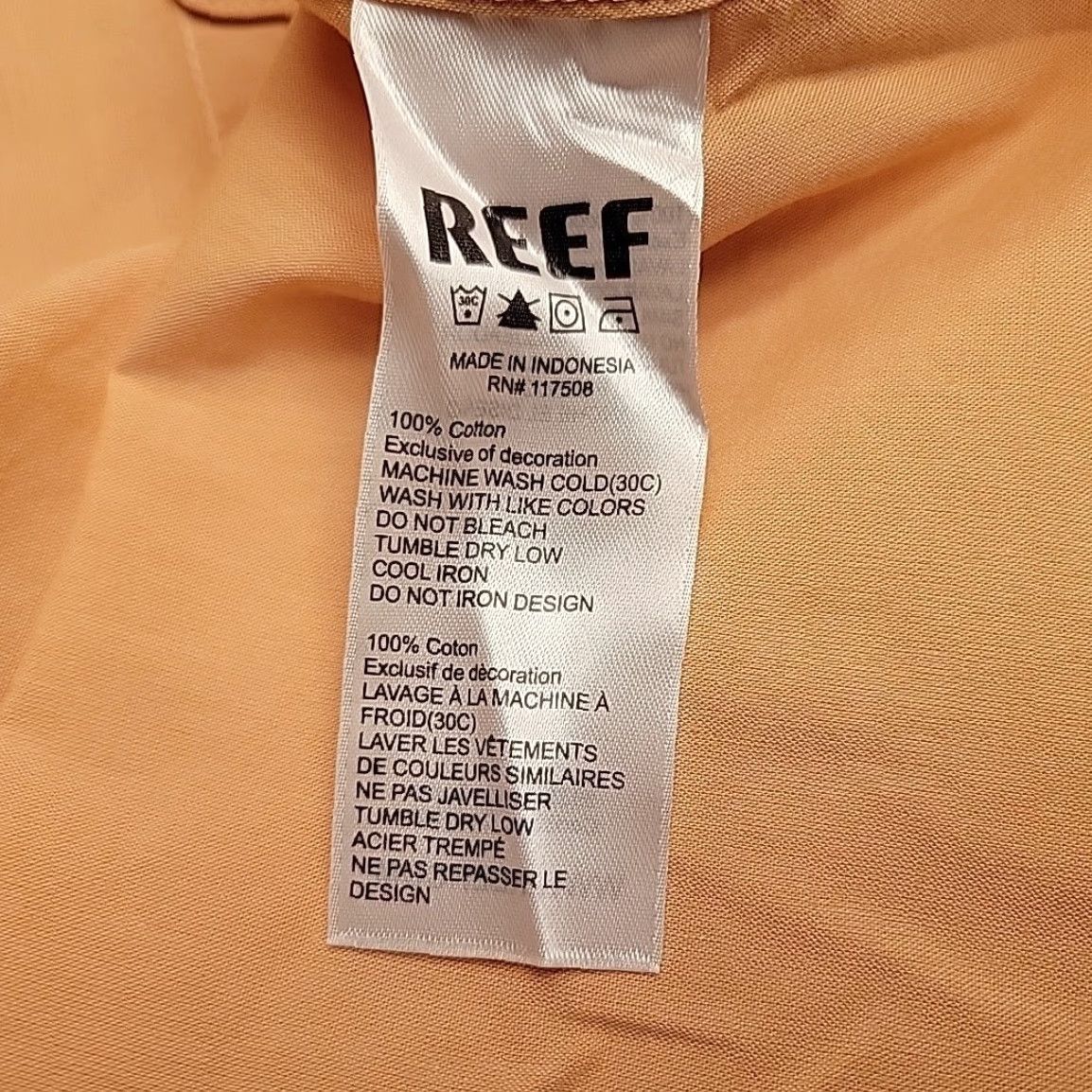 REEF VINTAGE Reef Shirt Mens XL Orange 100% Cotton Short Sleeve Skate Surf Beach Casual Size US XL / EU 56 / 4 - 4 Thumbnail