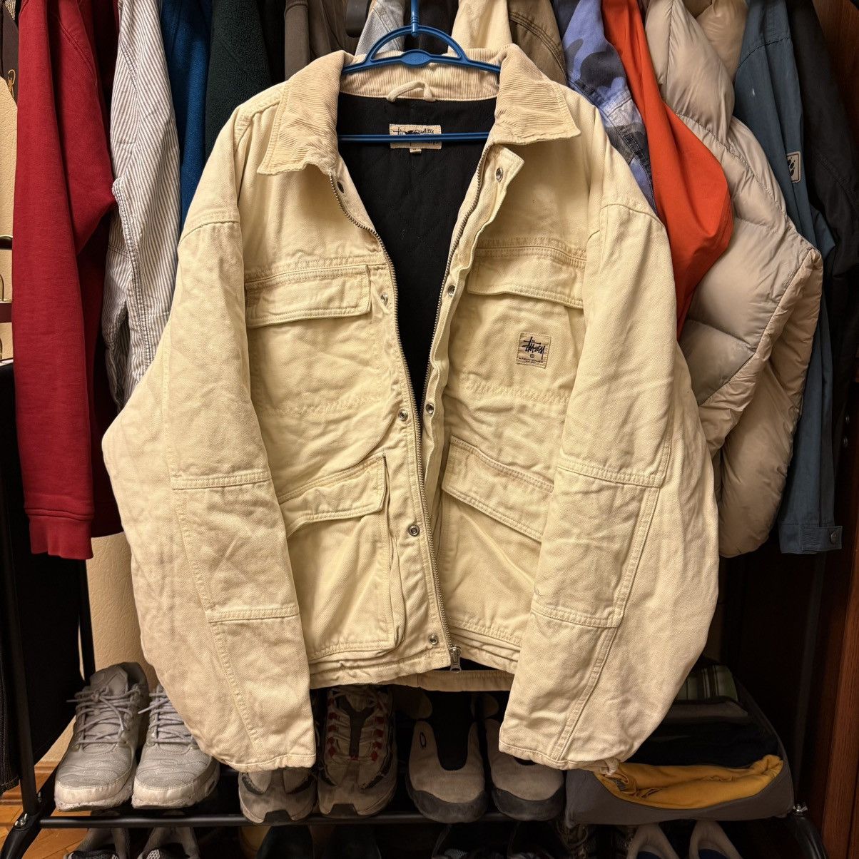 Stussy Stussy White Canvas Shop Jacket Size US XL / EU 56 / 4 - 3 Thumbnail