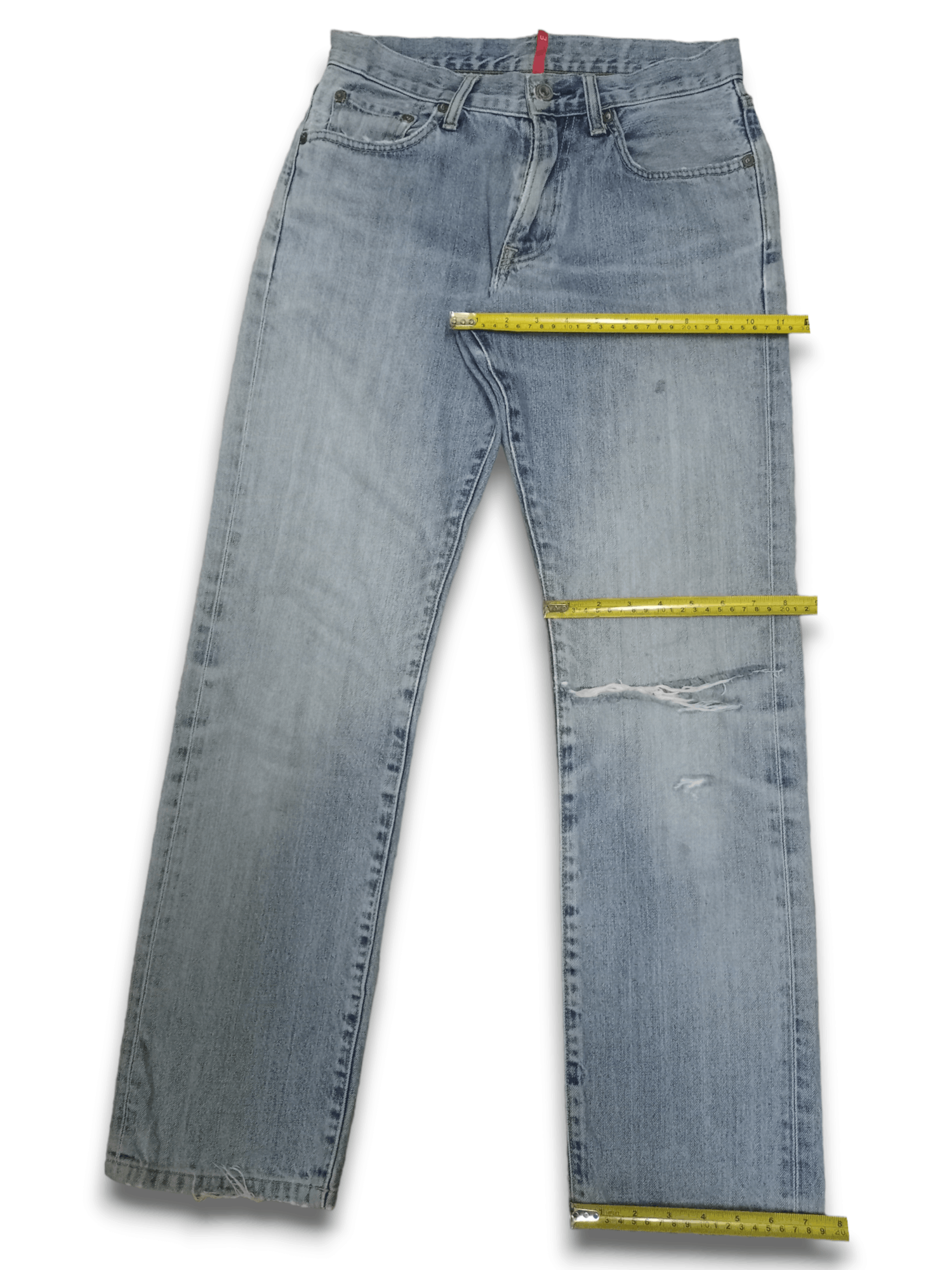 Japanese Brand × Uniqlo Vintage Japanese Uniqlo Blue Wash Distressed Jeans 29x30 Size US 29 - 11 Thumbnail