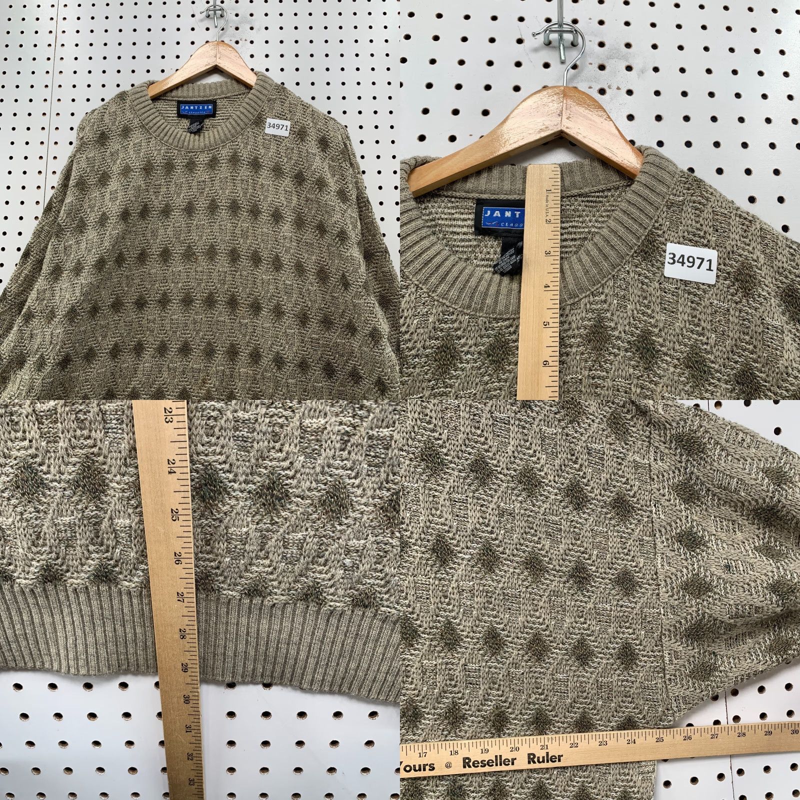 Jantzen VINTAGE Jantzen Knit Acrylic Sweater Mens Large Gray Grandpa Pullover 25.5x29.5 Size US L / EU 52-54 / 3 - 8 Thumbnail