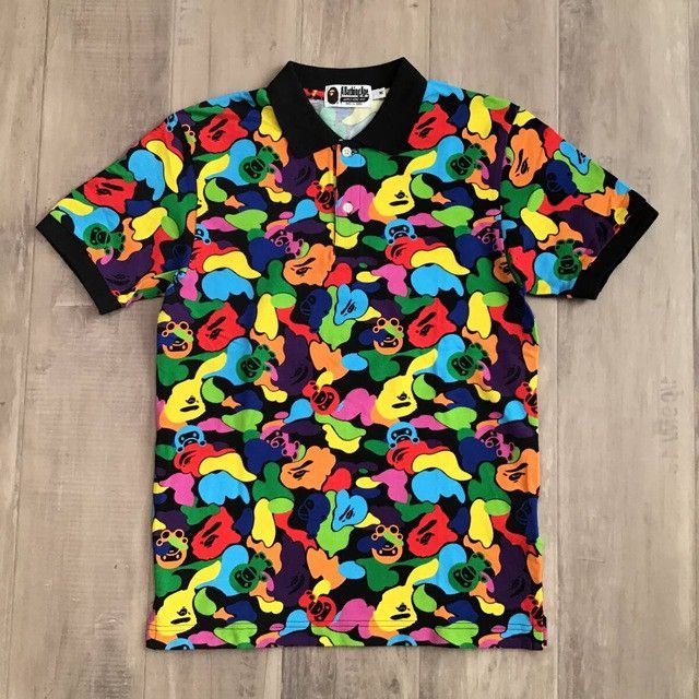 Bape × Nigo BAPE Milo multi camo polo shirt a bathing ape