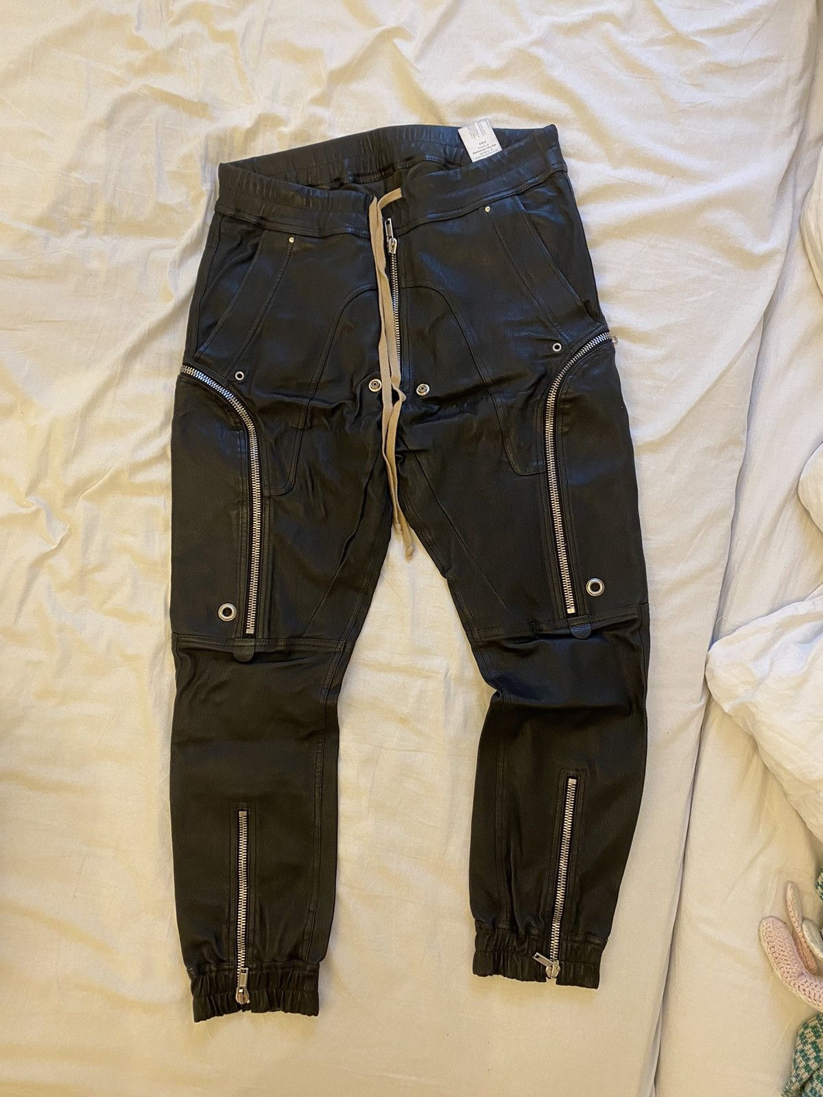 image of Rick Owens Sample Bauhaus Leather Pants in Black, Men's (Size 31)