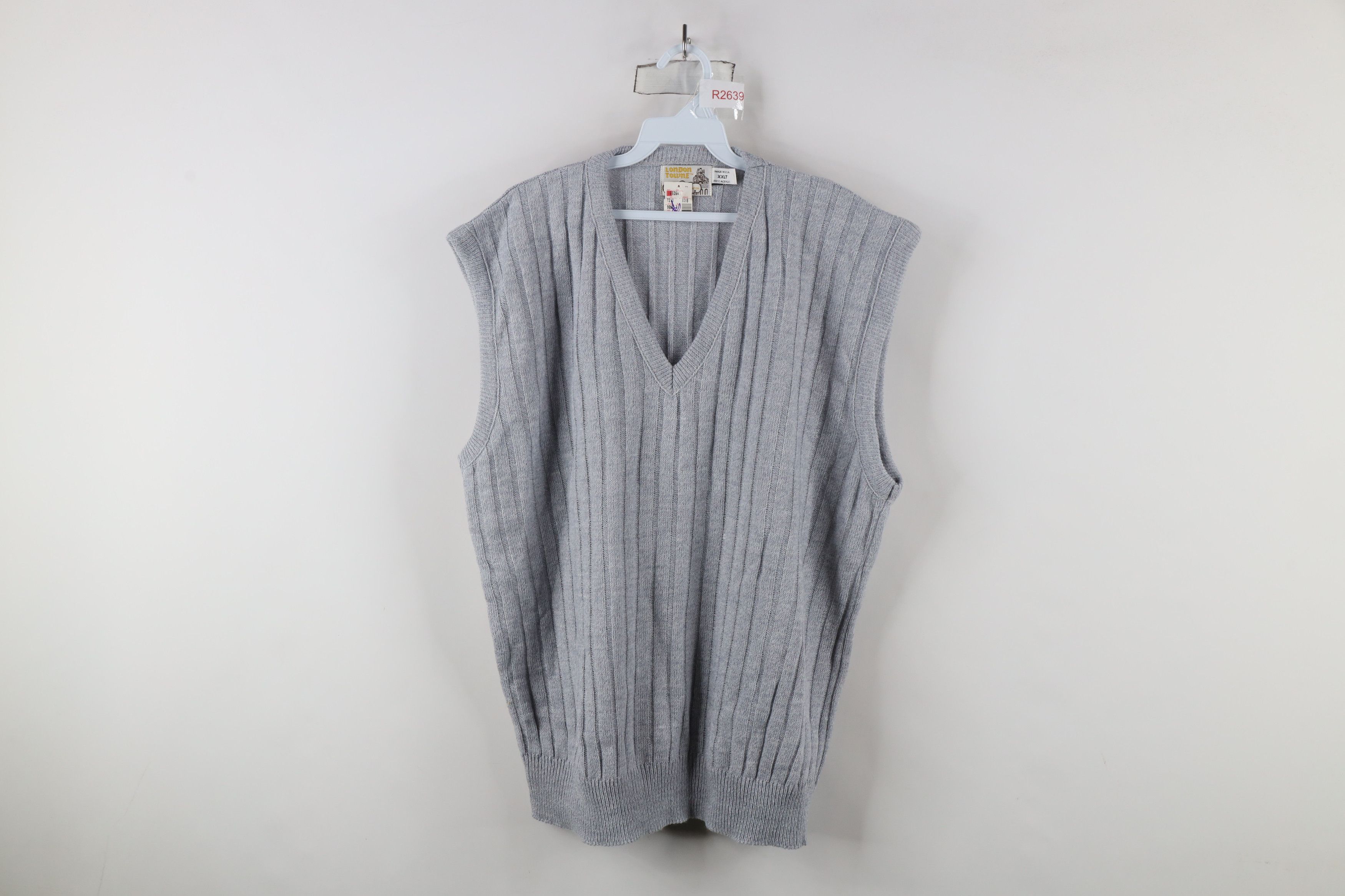Vintage Deadstock Vintage 70s Streetwear Knit Sweater Vest Gray USA Size US XXL / EU 58 / 5 - 1 Thumbnail