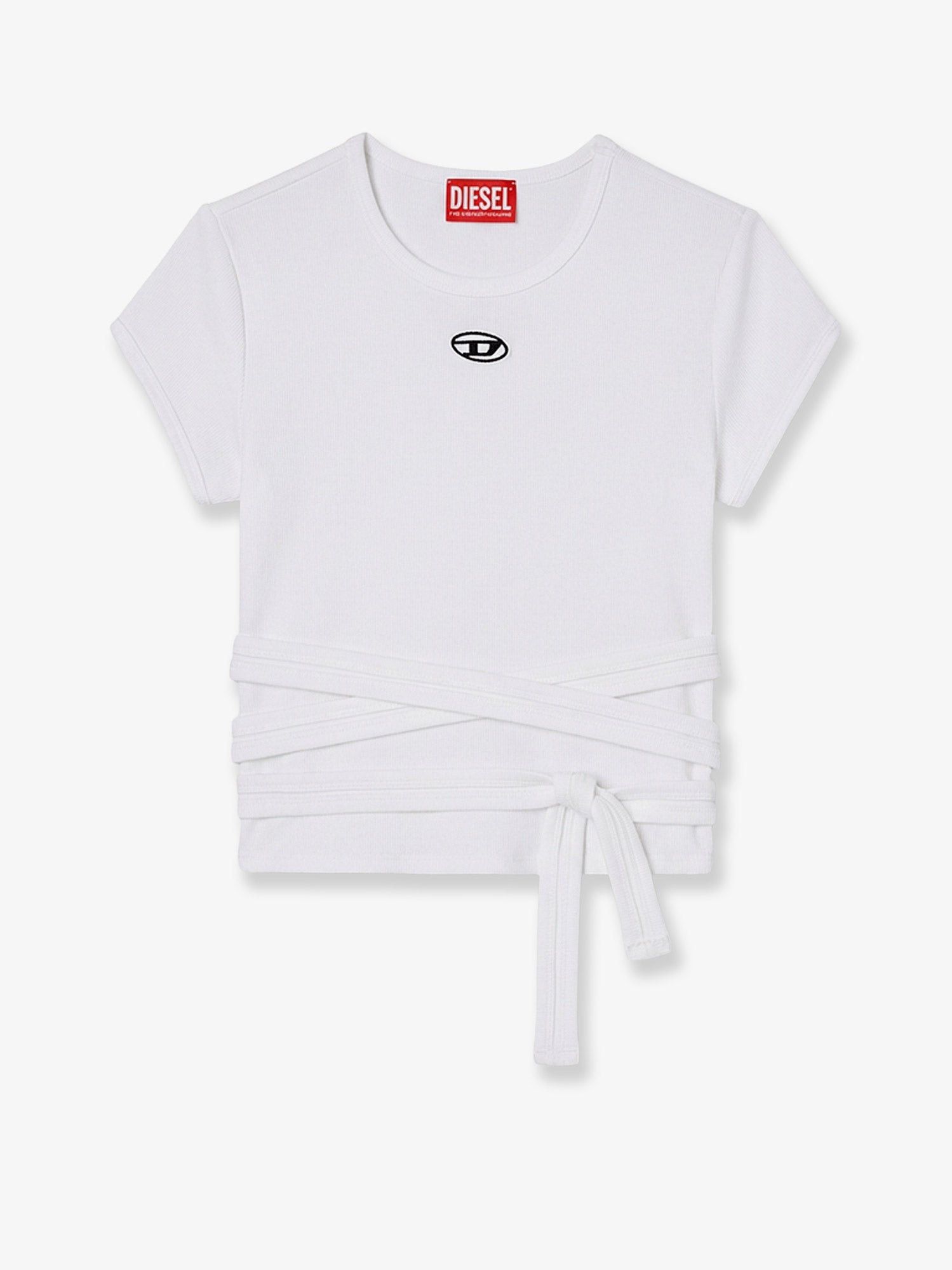 Diesel T-Bunny-Tail- S1 Cotton T-Shirt With Tie Bands Size L / US 10 / IT 46 - 1 Thumbnail