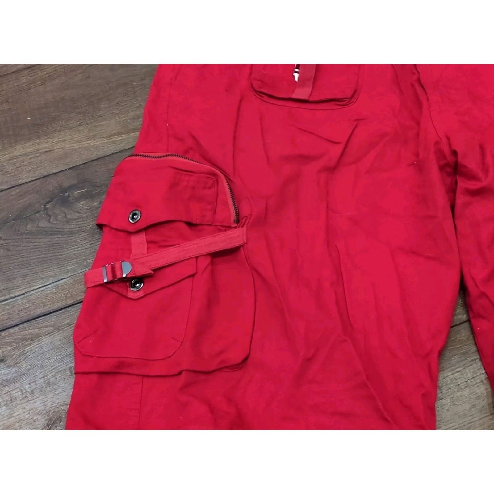 Vintage Z Denim Premium Collection Mens Bermuda Shorts 5-Pocket Red 44x15 Denim Cargo Bermuda Streetwear Y2K Hip Hop Mens Size US 44 / EU 60 - 3 Thumbnail
